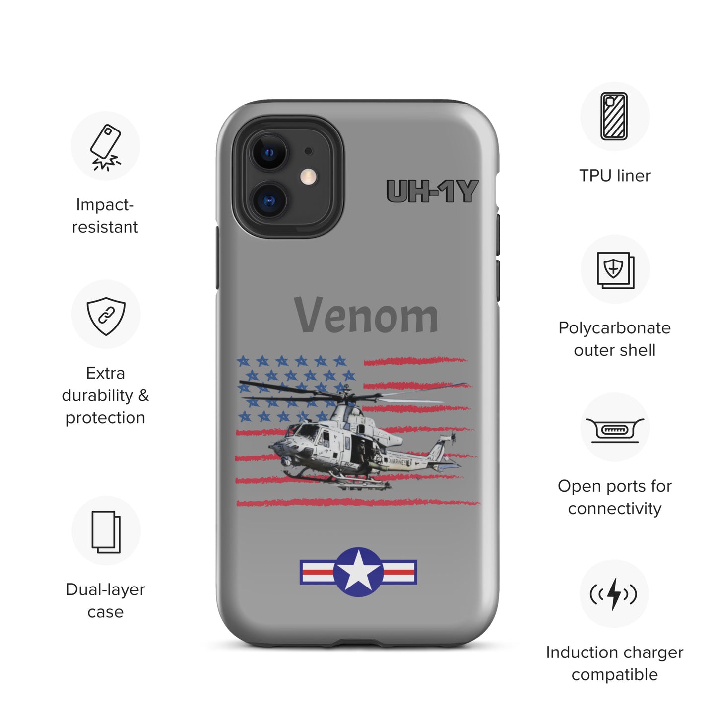 Super Huey Patriot iPhone Case (Without Quotes)