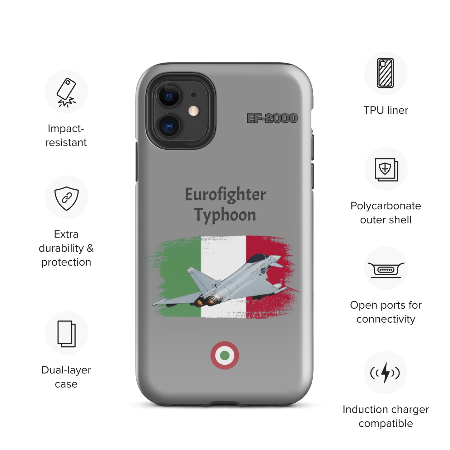 Italian Typhoon Patriot iPhone Case (Without Quotes)