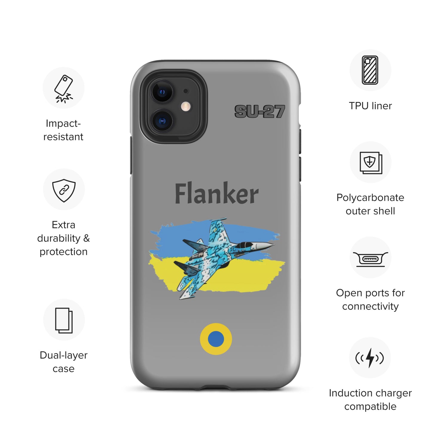 Ukrainian Flanker Patriot iPhone Case (Without Quotes)