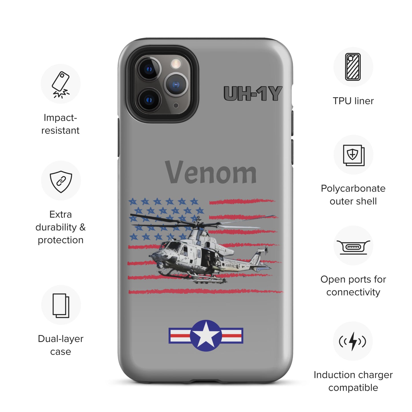Super Huey Patriot iPhone Case (Without Quotes)