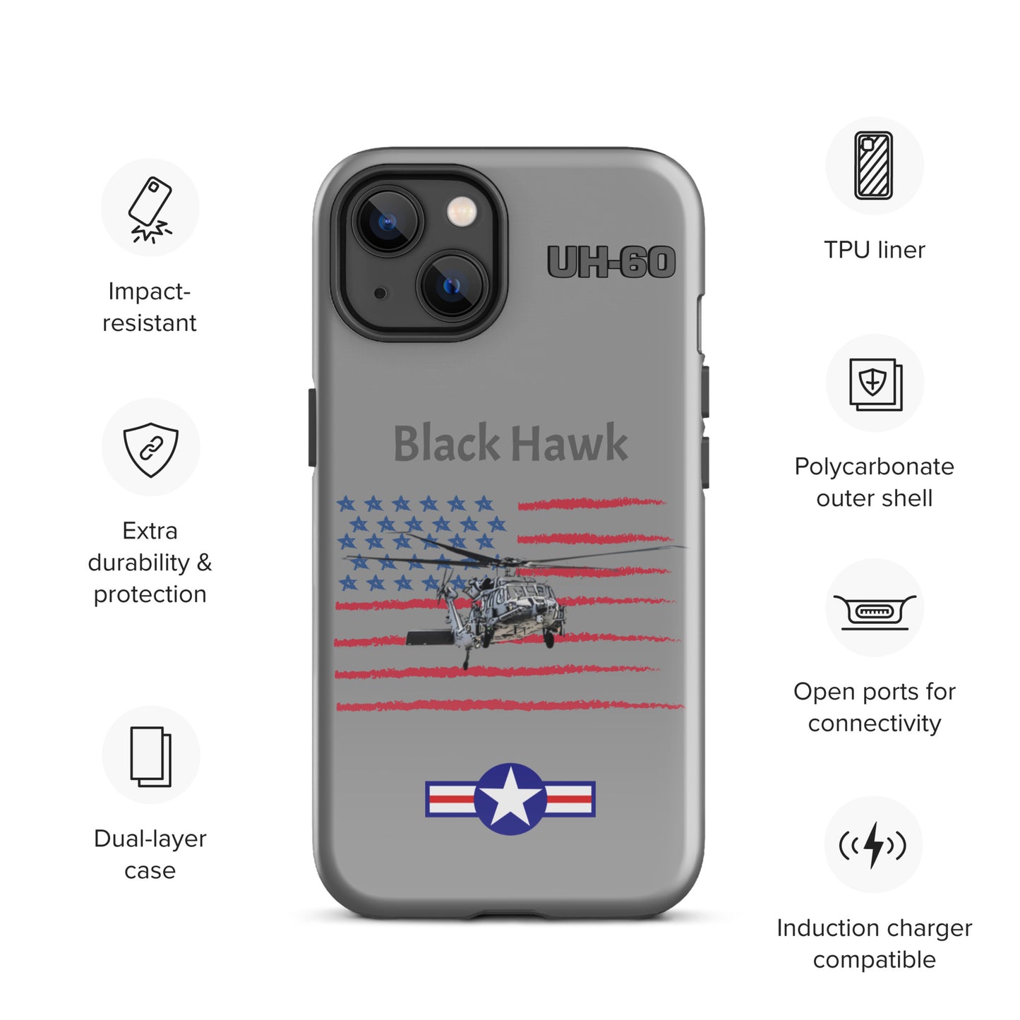 Black Hawk Patriot iPhone Case (Without Quotes)