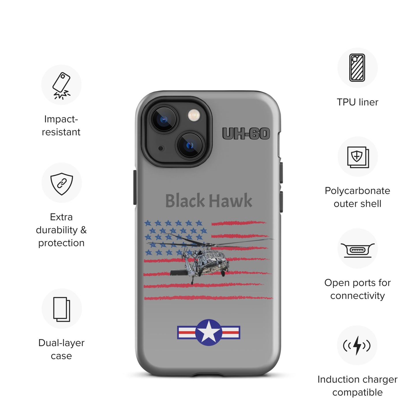 Black Hawk Patriot iPhone Case (Without Quotes)