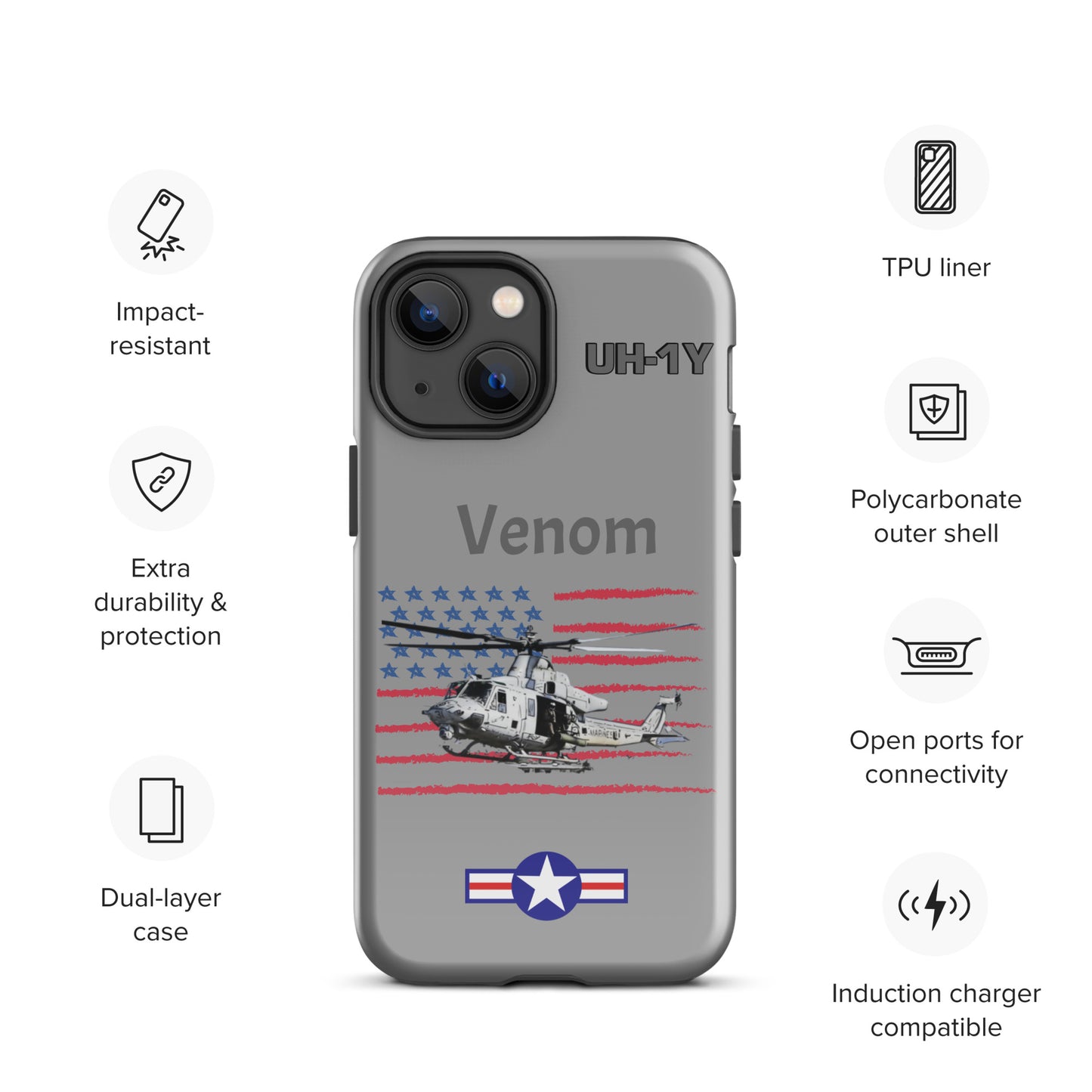 Super Huey Patriot iPhone Case (Without Quotes)