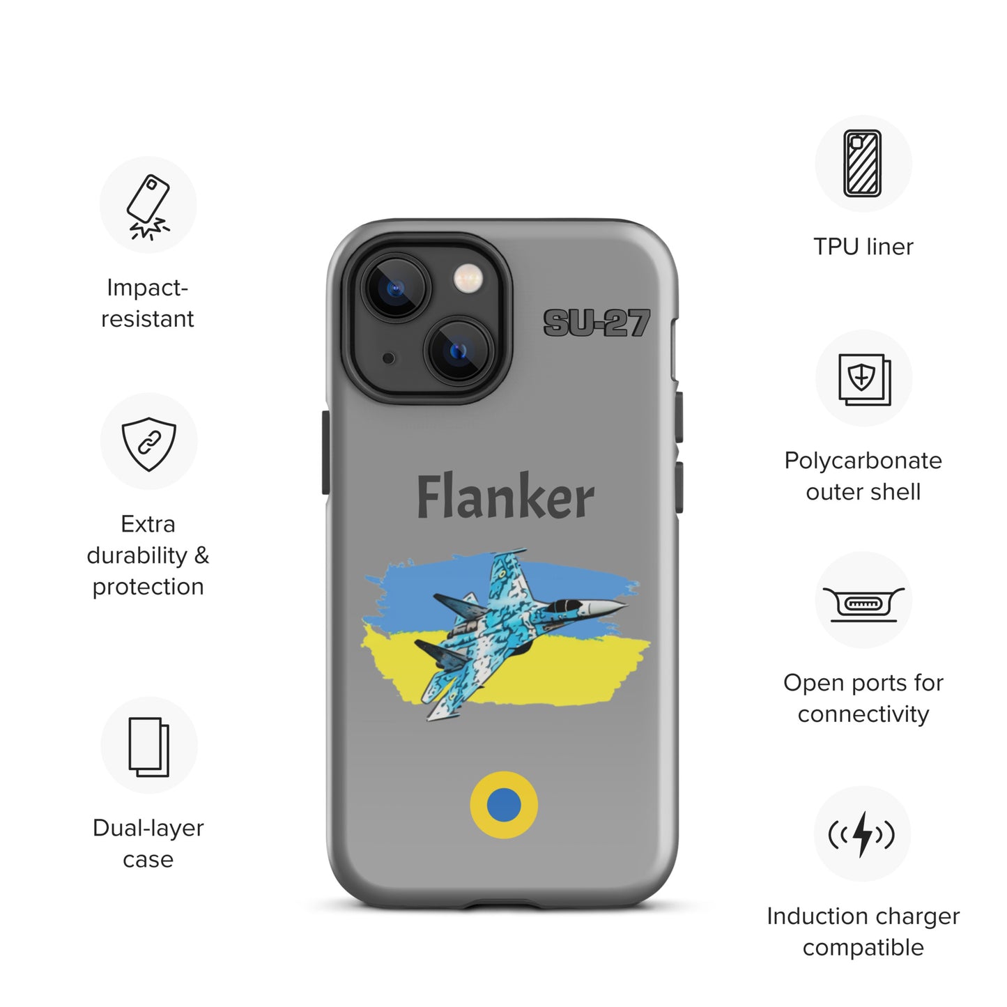Ukrainian Flanker Patriot iPhone Case (Without Quotes)