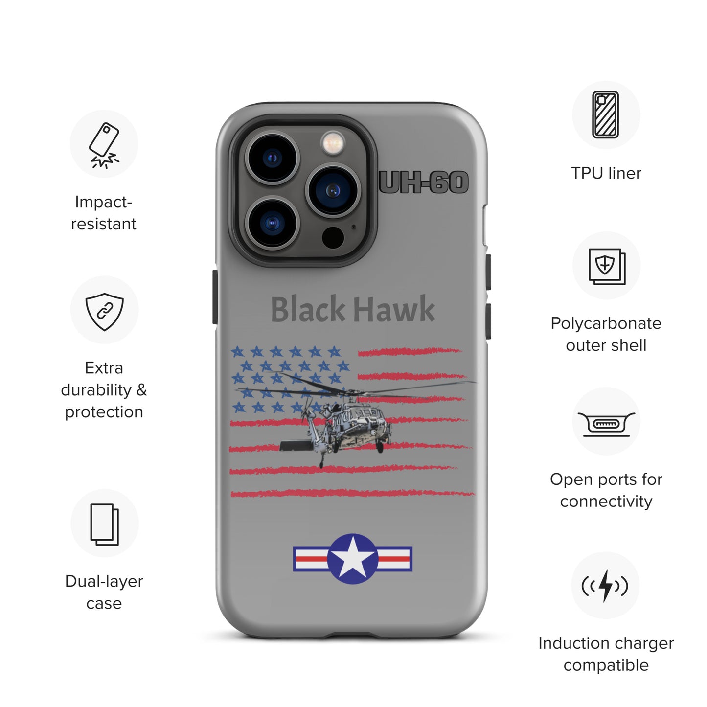 Black Hawk Patriot iPhone Case (Without Quotes)