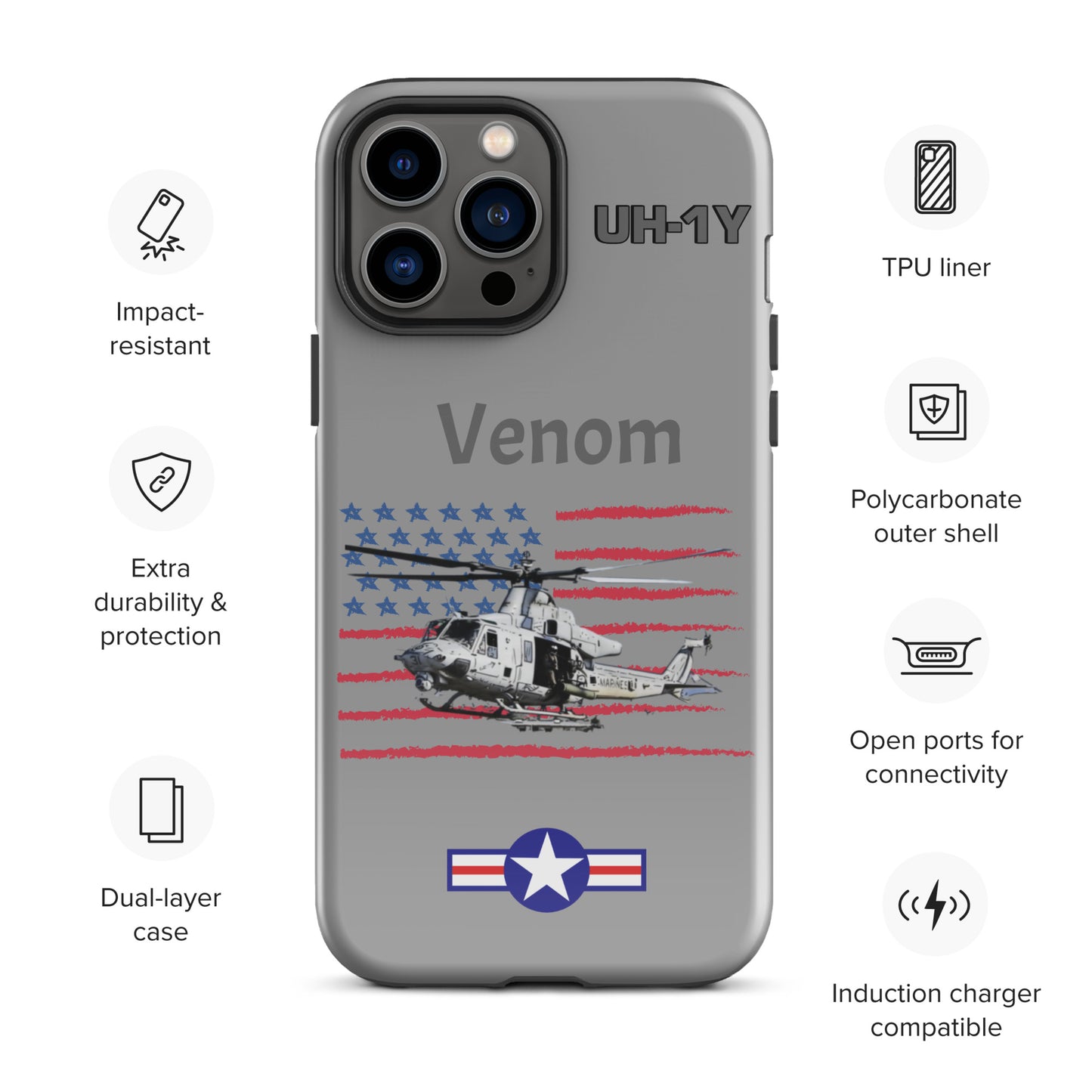 Super Huey Patriot iPhone Case (Without Quotes)