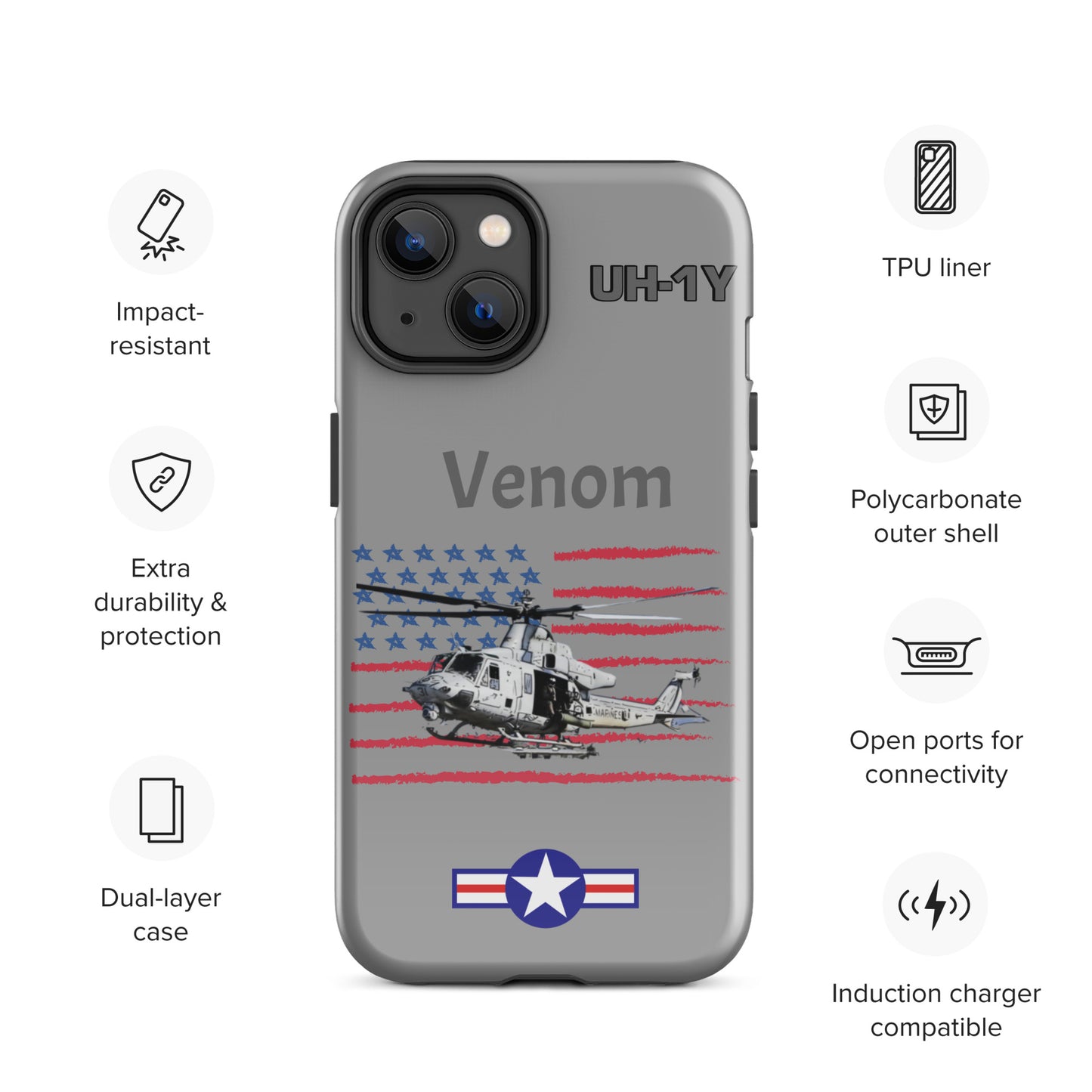 Super Huey Patriot iPhone Case (Without Quotes)