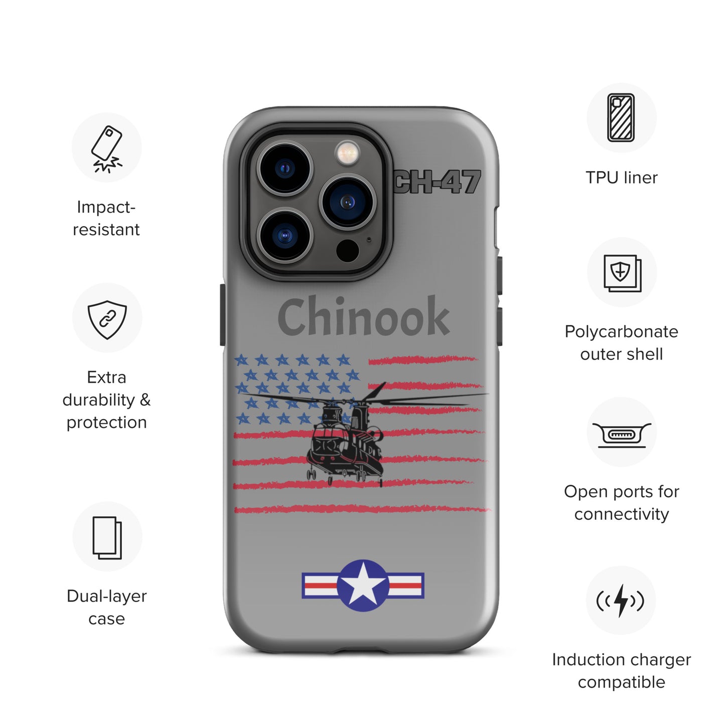 Chinook Patriot iPhone Case (Without Quotes)