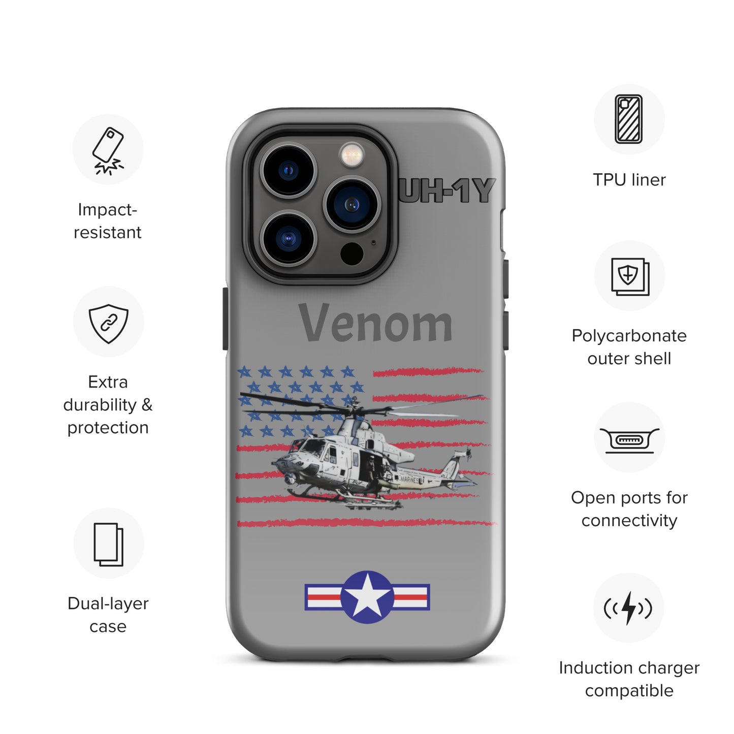 Super Huey Patriot iPhone Case (Without Quotes)