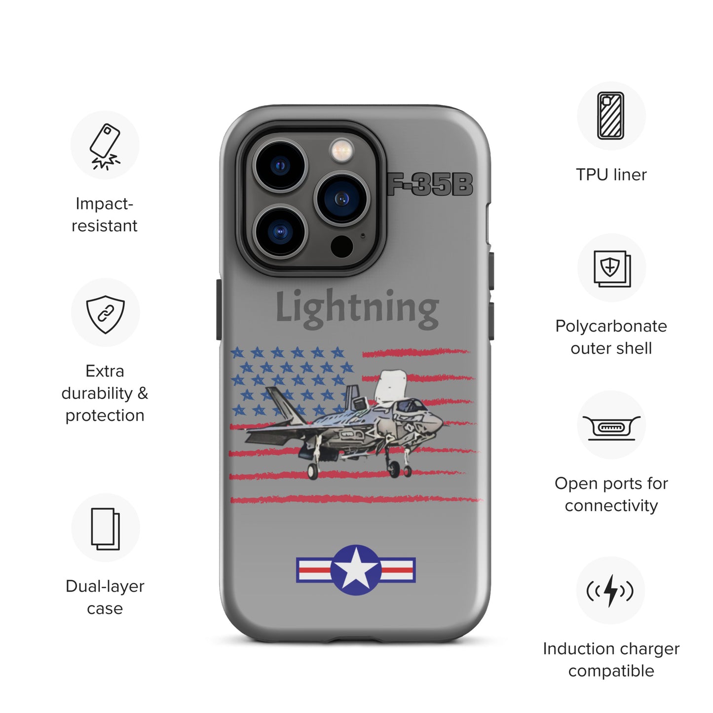 Vertical Takeoff Patriot iPhone Case (Without Quotes)