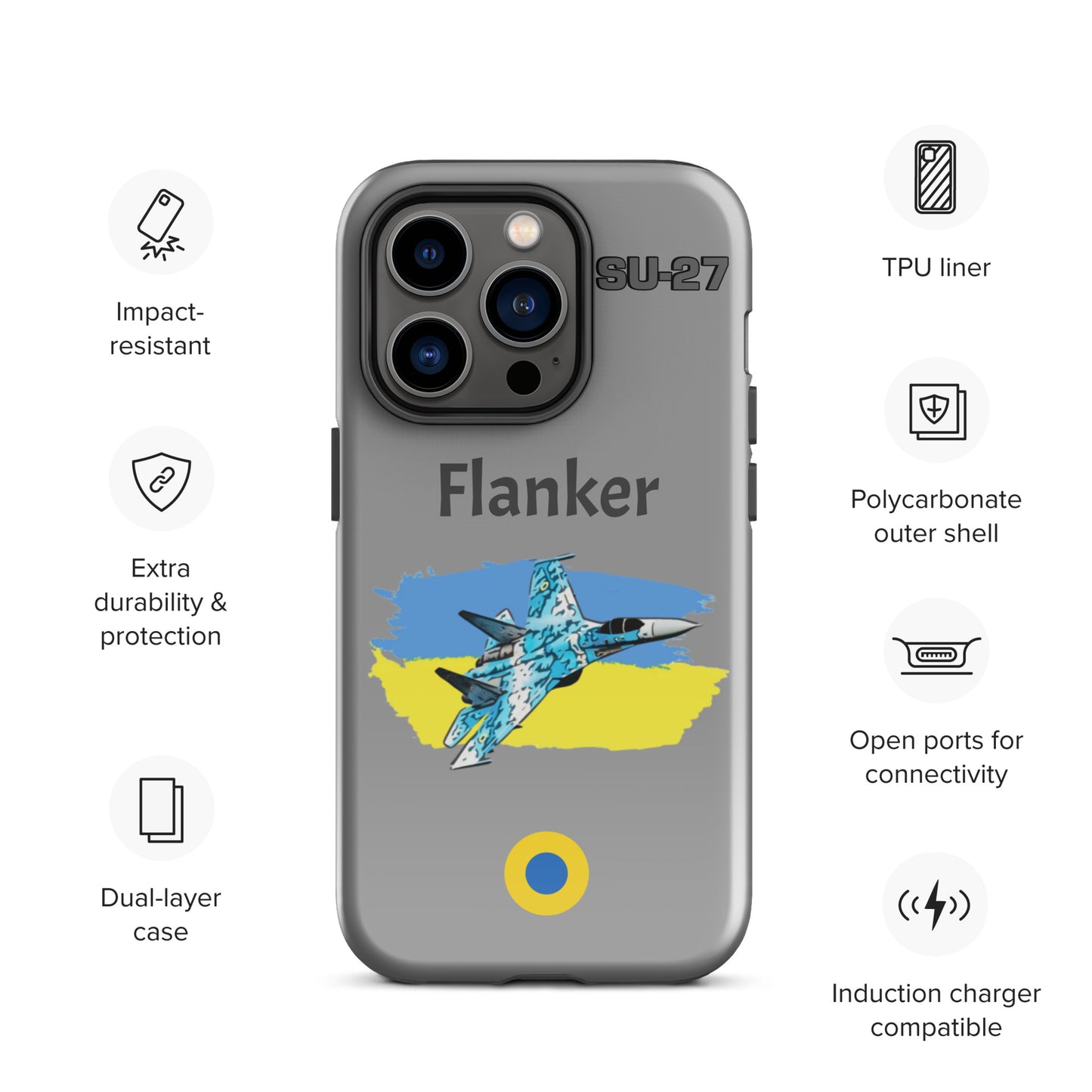 Ukrainian Flanker Patriot iPhone Case (Without Quotes)