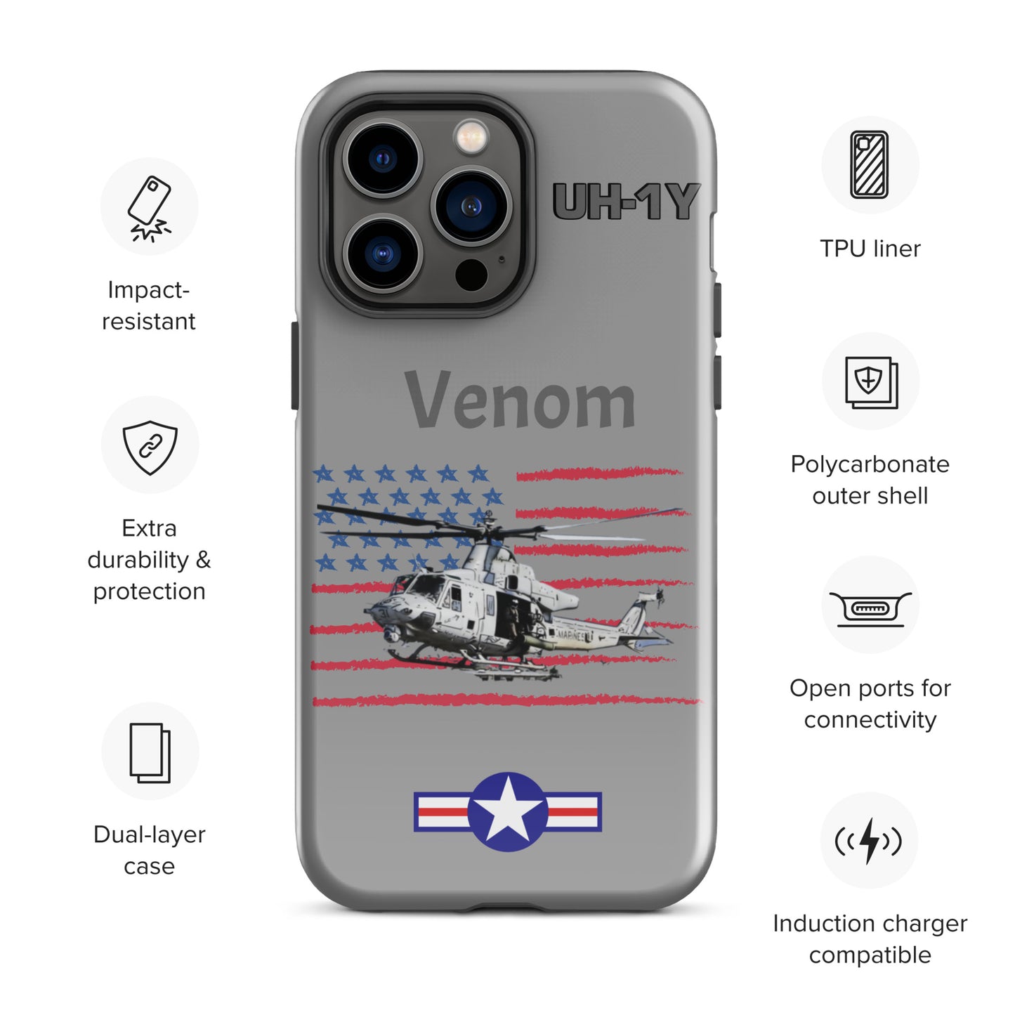 Super Huey Patriot iPhone Case (Without Quotes)