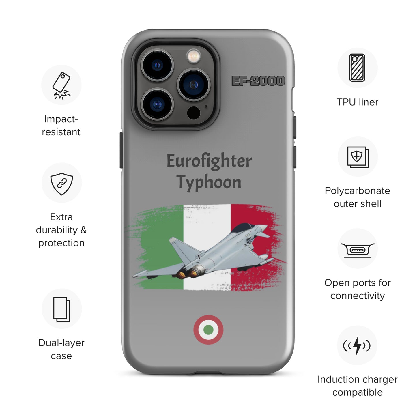 Italian Typhoon Patriot iPhone Case (Without Quotes)
