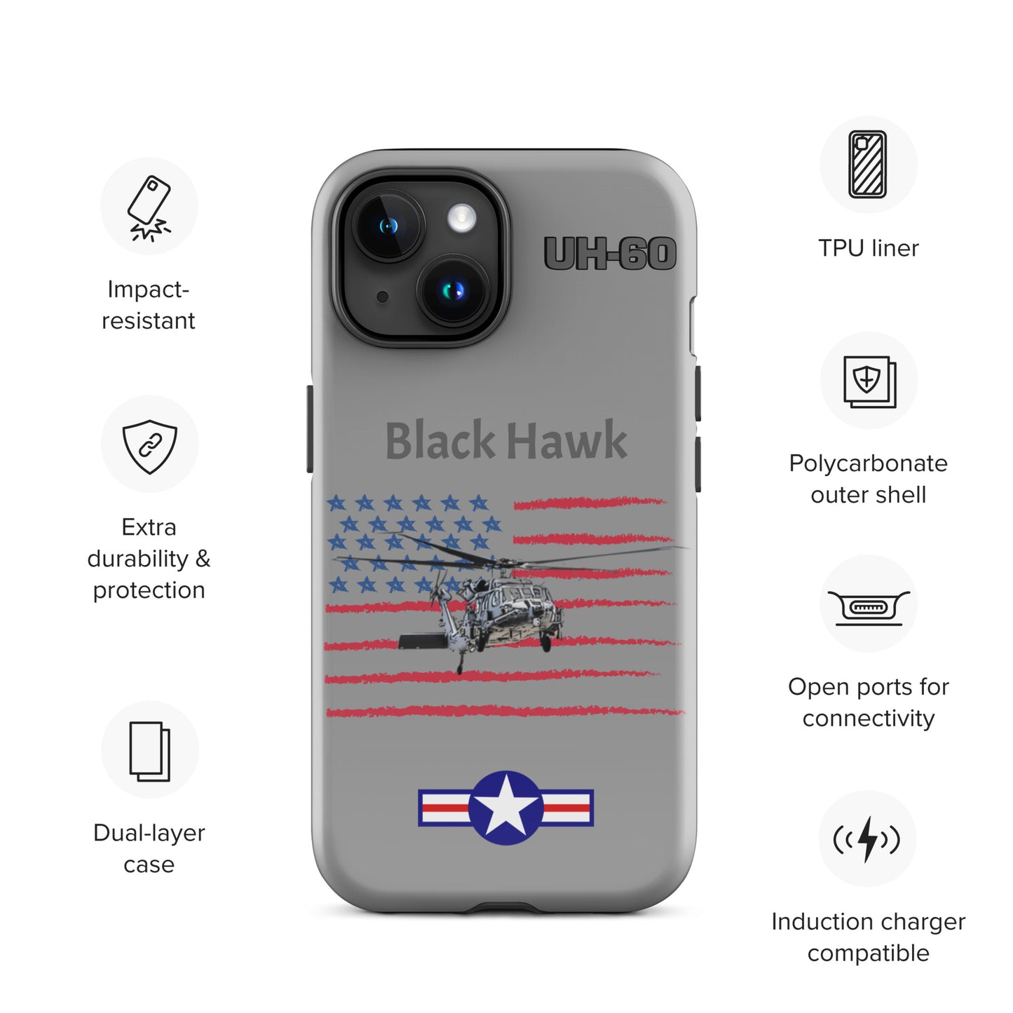 Black Hawk Patriot iPhone Case (Without Quotes)