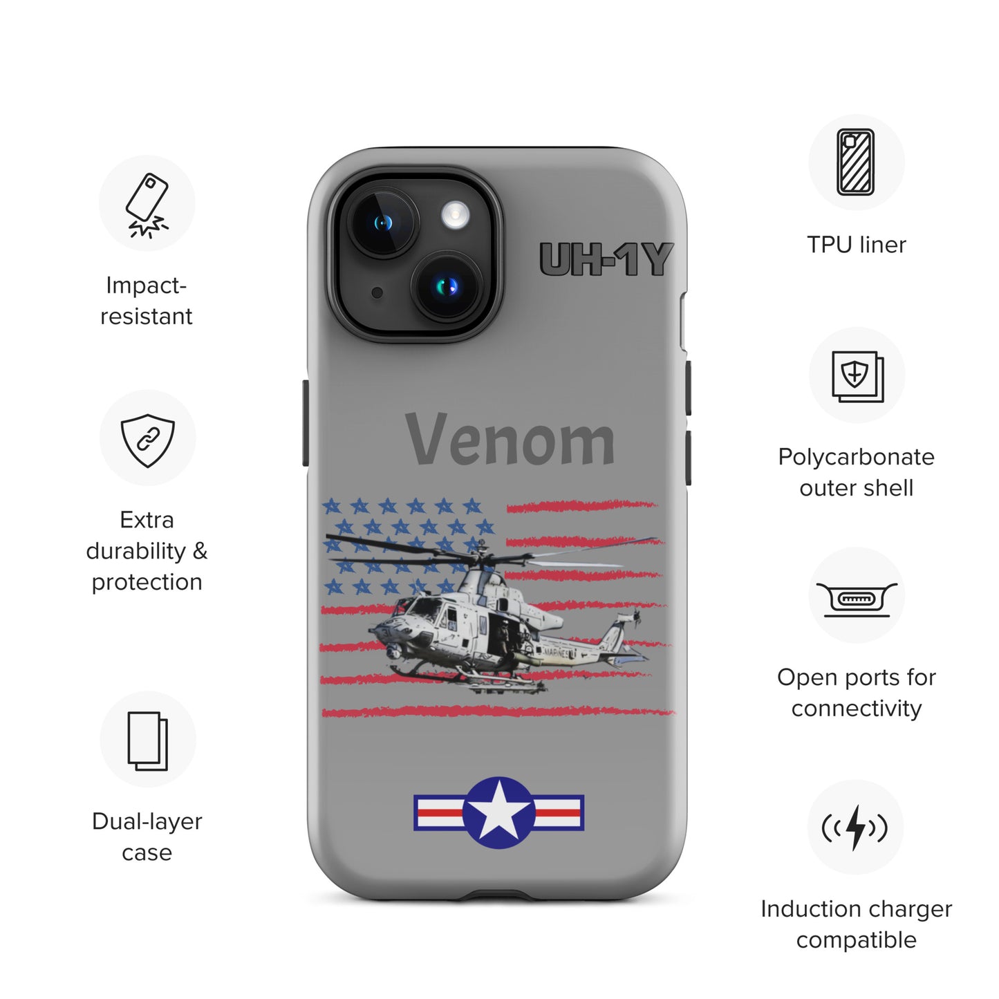 Super Huey Patriot iPhone Case (Without Quotes)