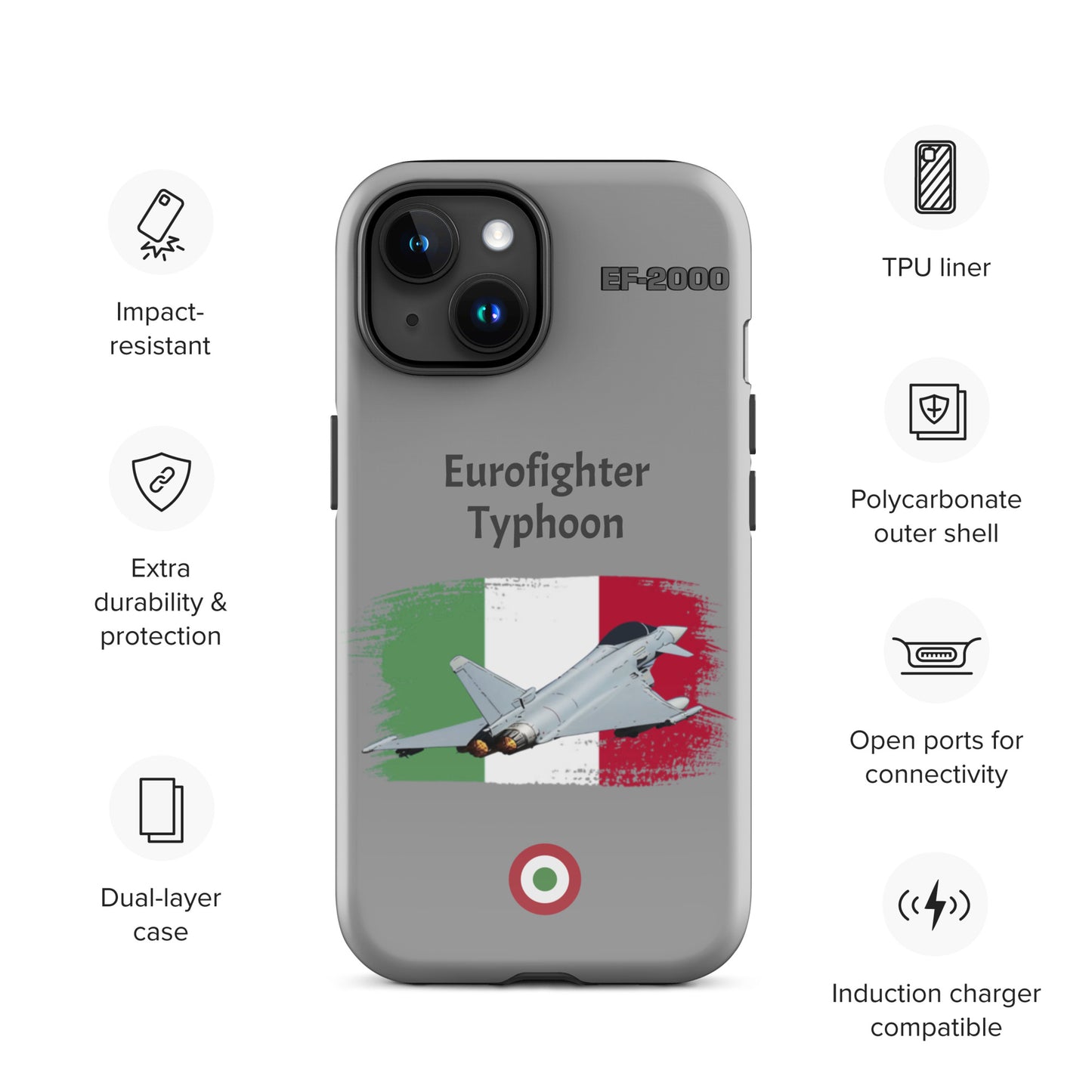 Italian Typhoon Patriot iPhone Case (Without Quotes)