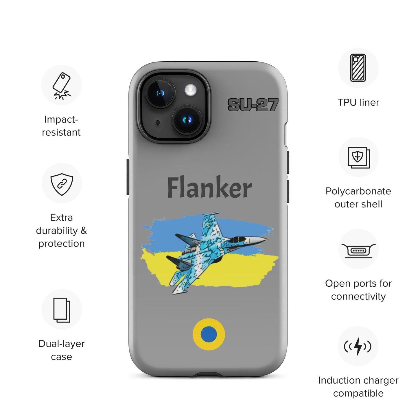 Ukrainian Flanker Patriot iPhone Case (Without Quotes)