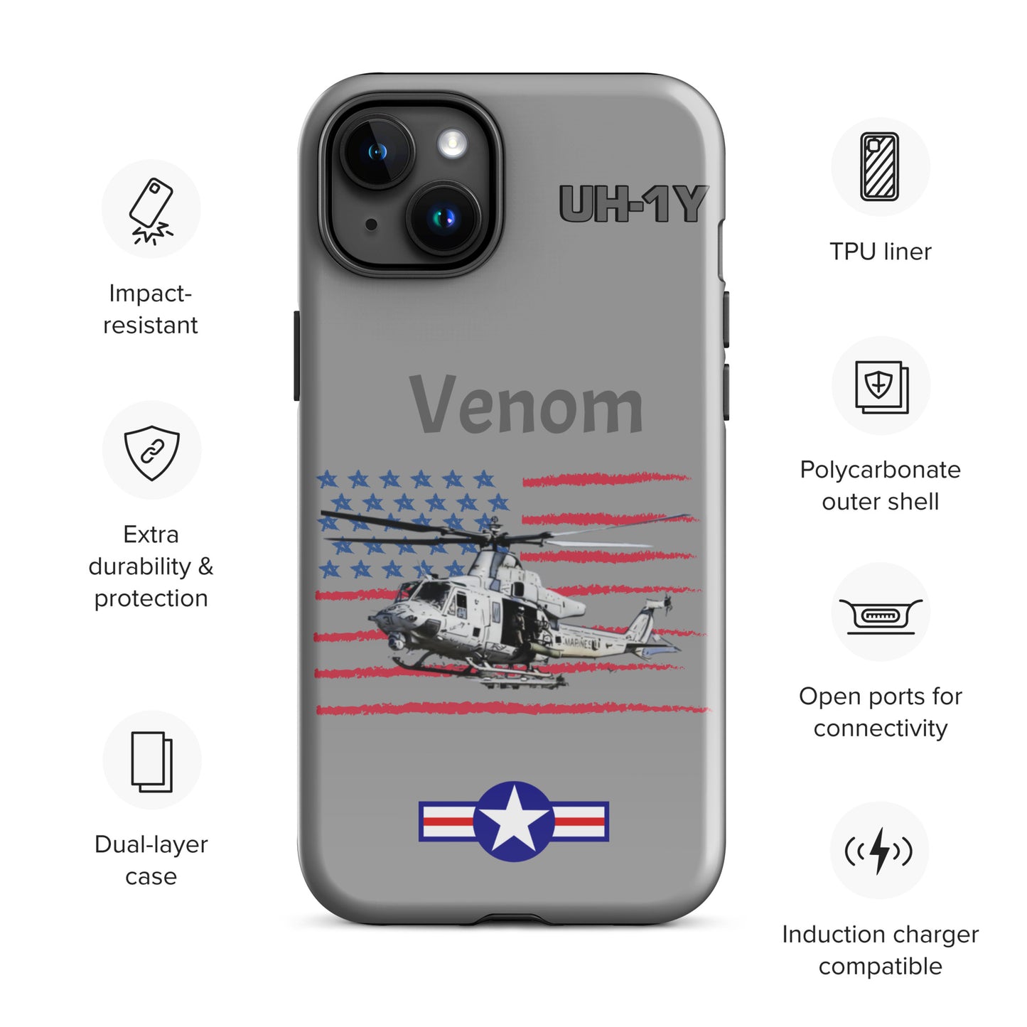 Super Huey Patriot iPhone Case (Without Quotes)