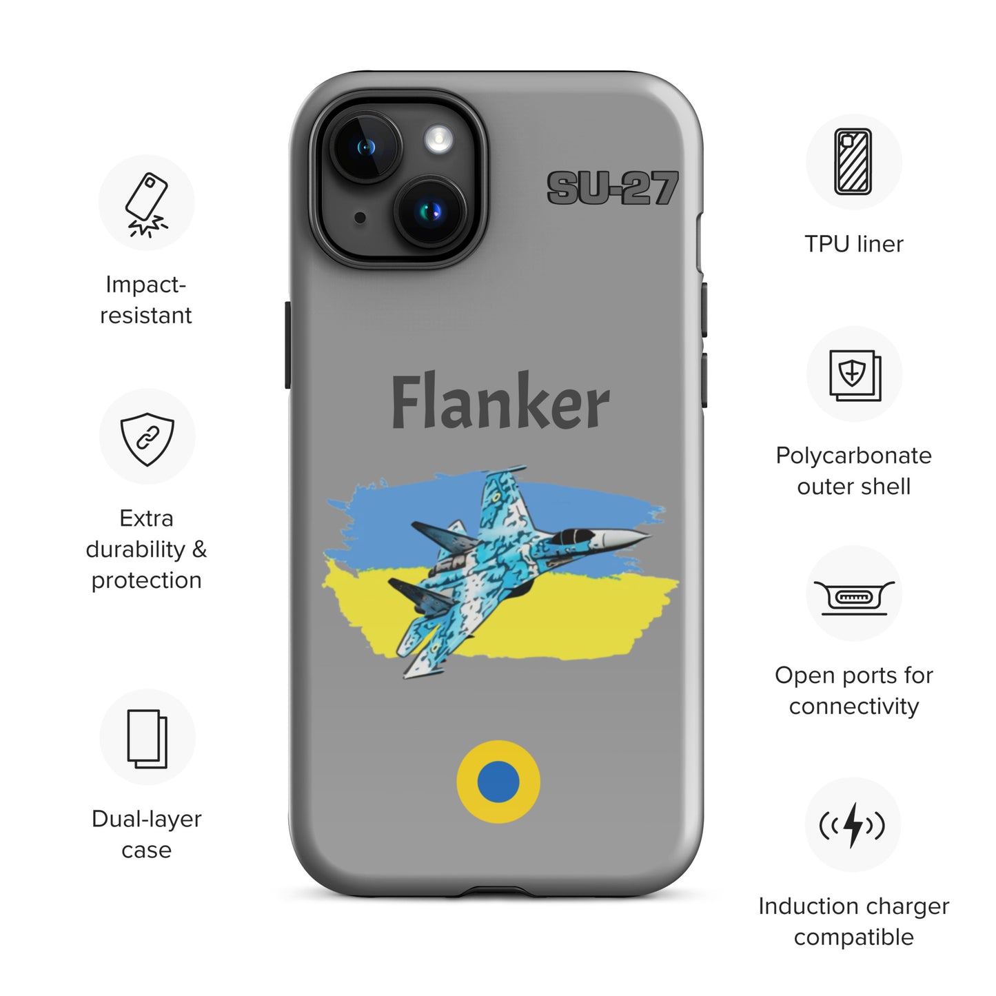Ukrainian Flanker Patriot iPhone Case (Without Quotes)