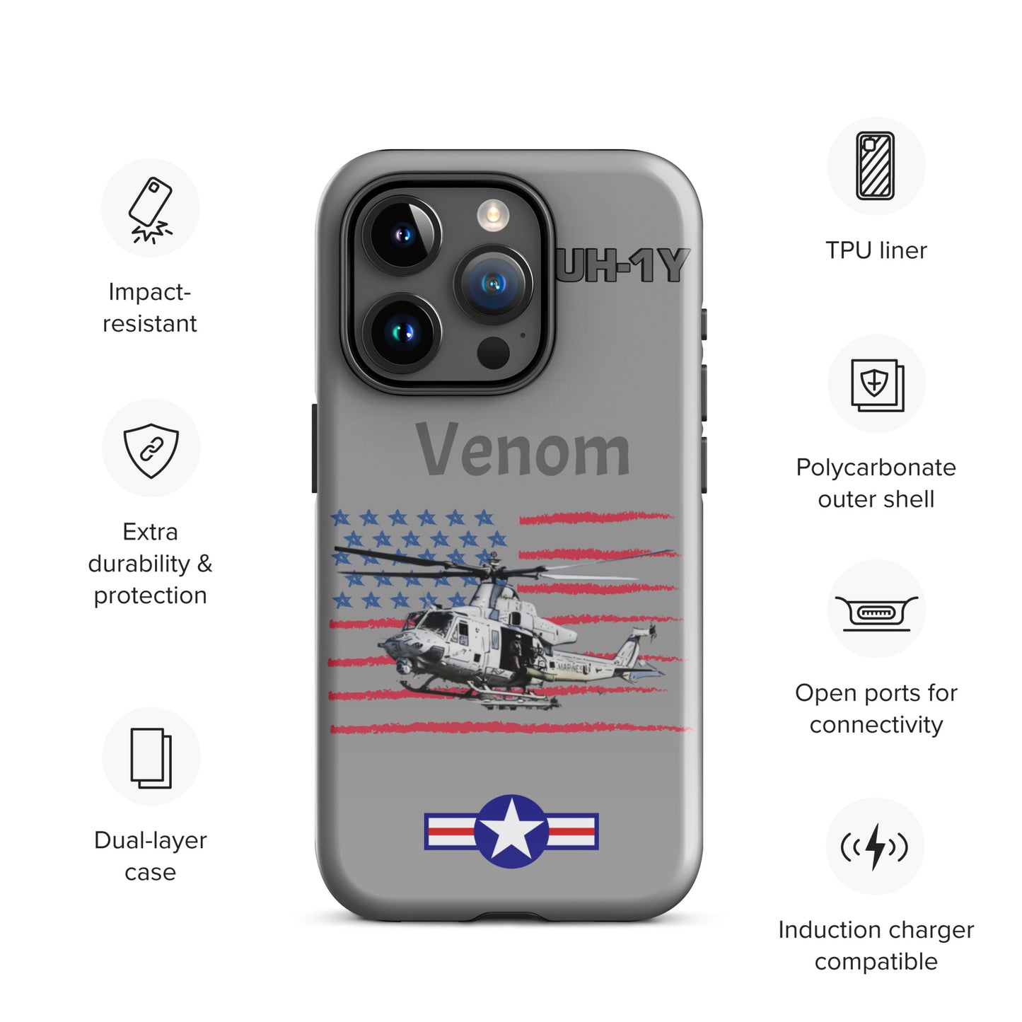 Super Huey Patriot iPhone Case (Without Quotes)