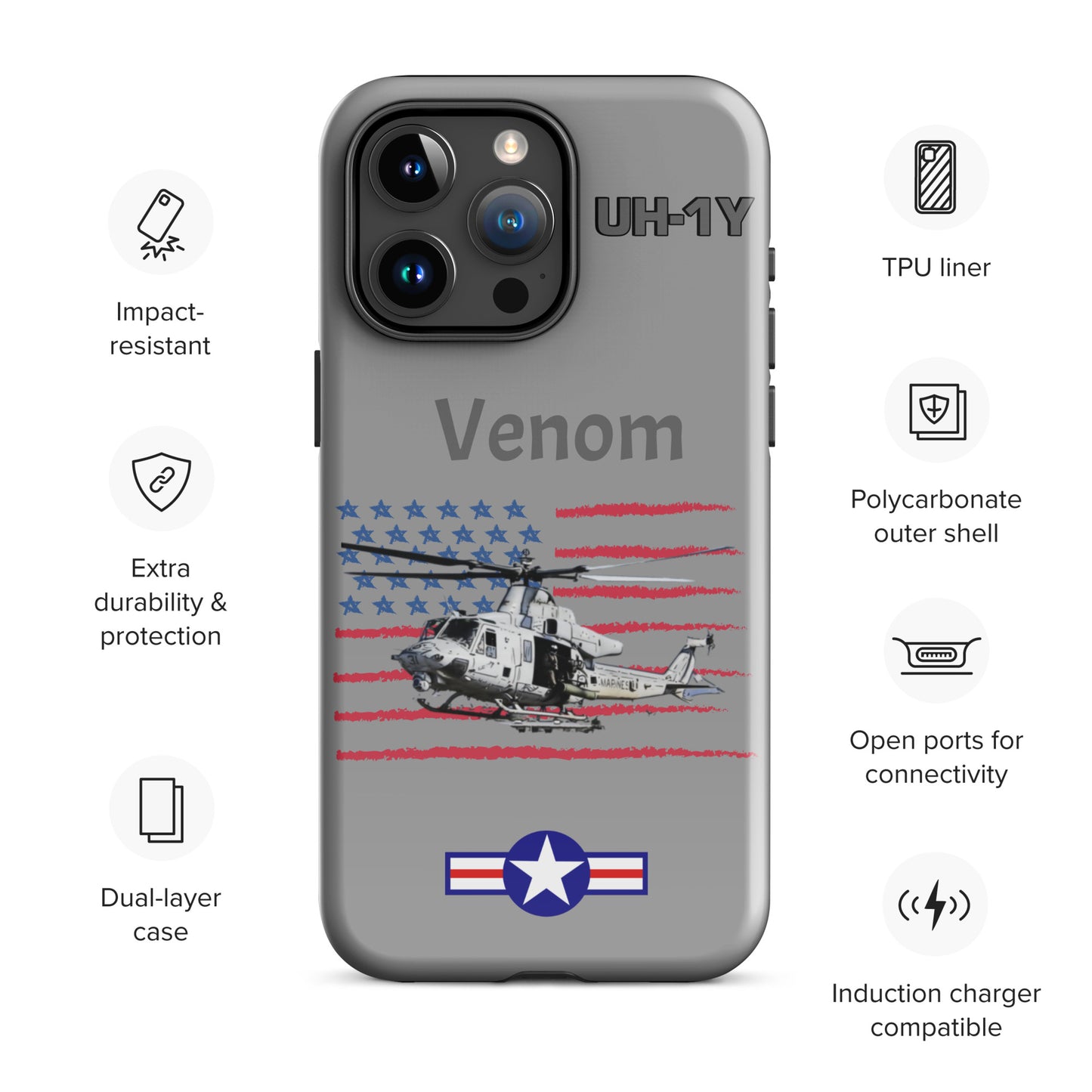 Super Huey Patriot iPhone Case (Without Quotes)