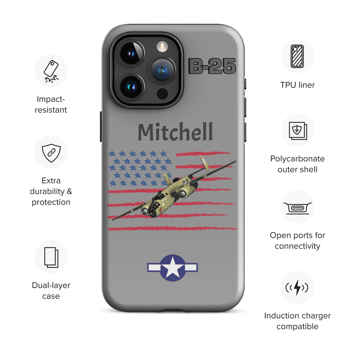 WWII Mitchell Patriot iPhone Case