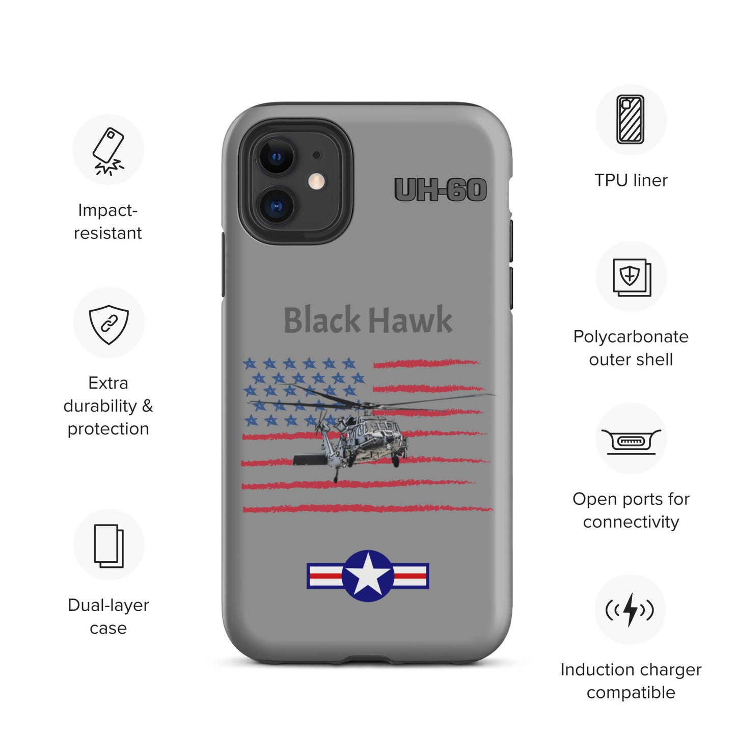 Black Hawk Patriot iPhone Case (Without Quotes)