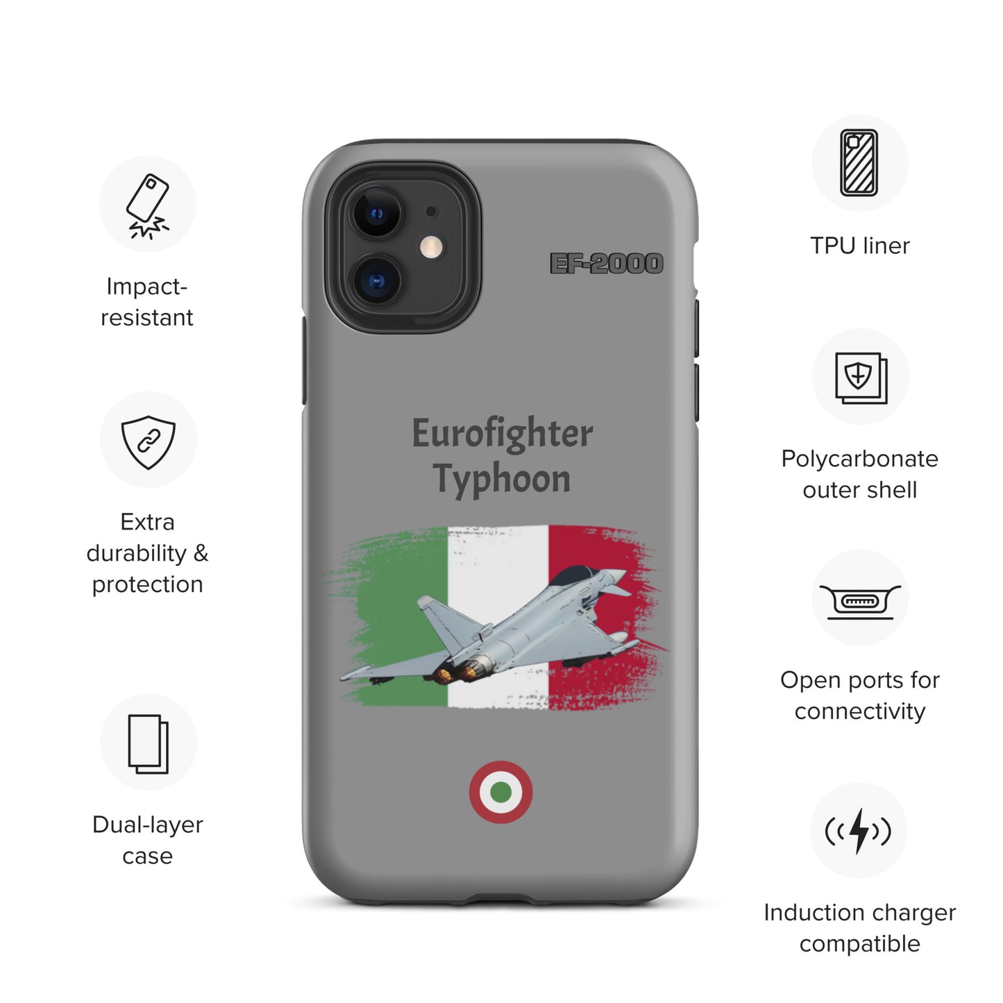 Italian Typhoon Patriot iPhone Case (Without Quotes)