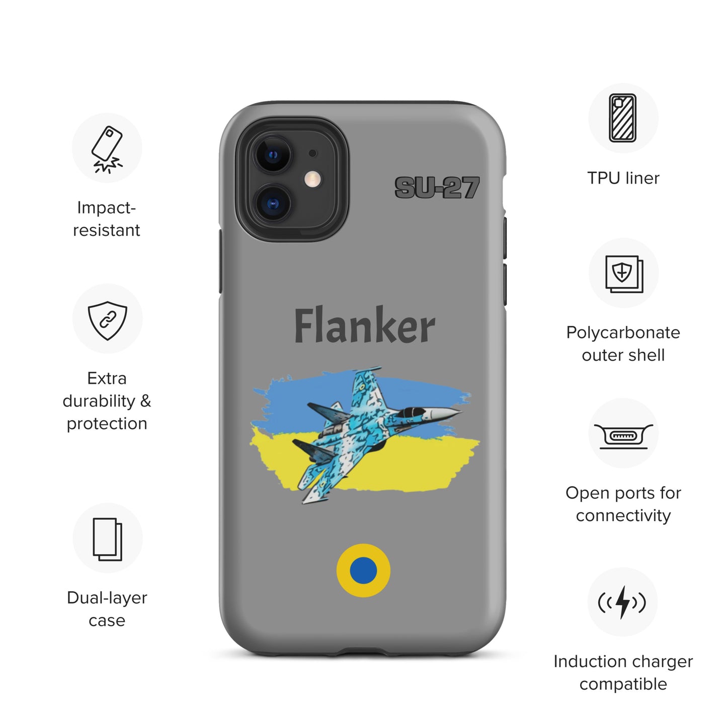 Ukrainian Flanker Patriot iPhone Case (Without Quotes)