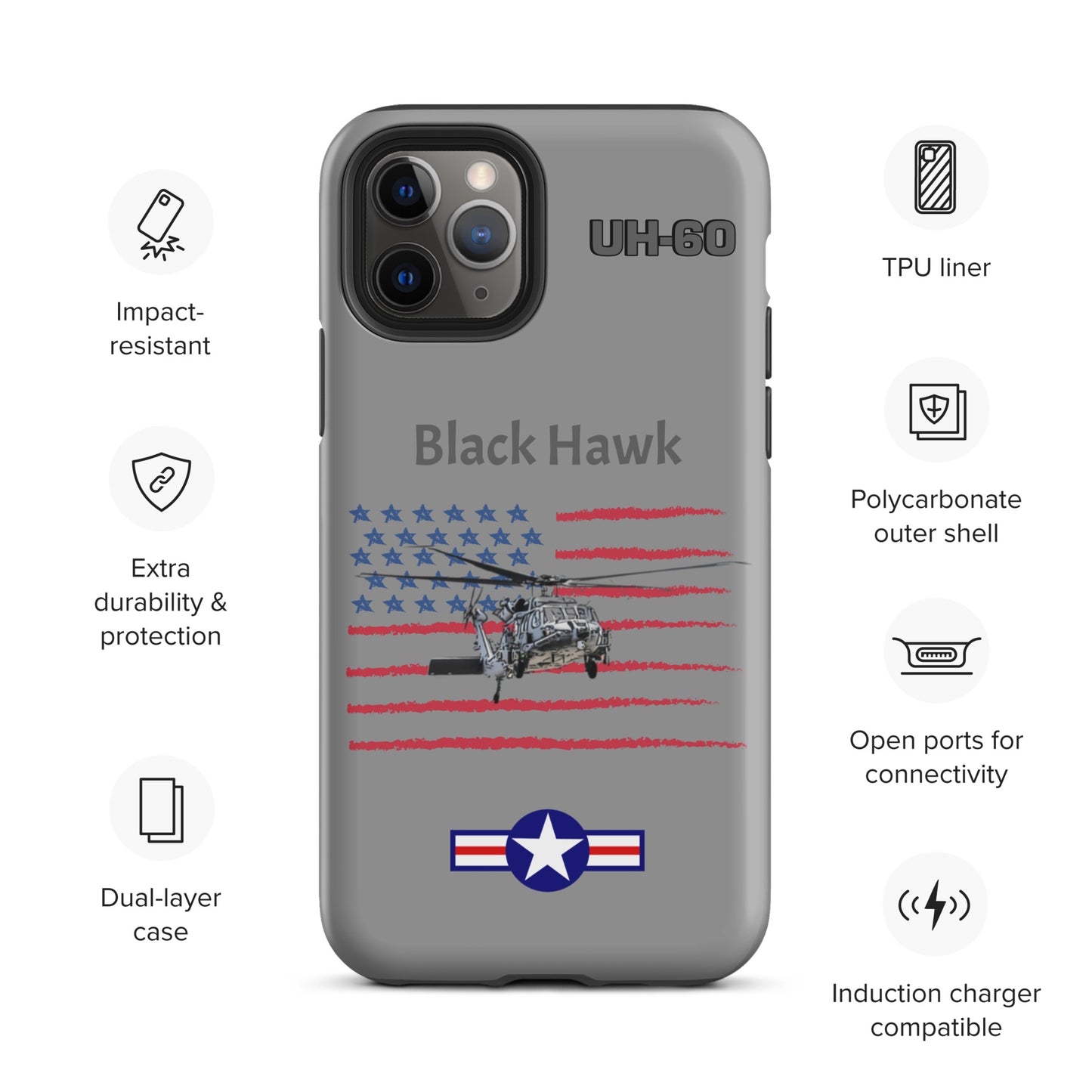 Black Hawk Patriot iPhone Case (Without Quotes)