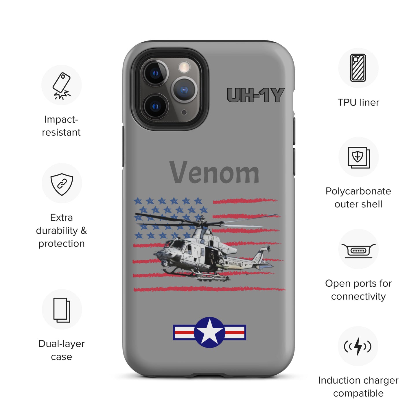 Super Huey Patriot iPhone Case (Without Quotes)