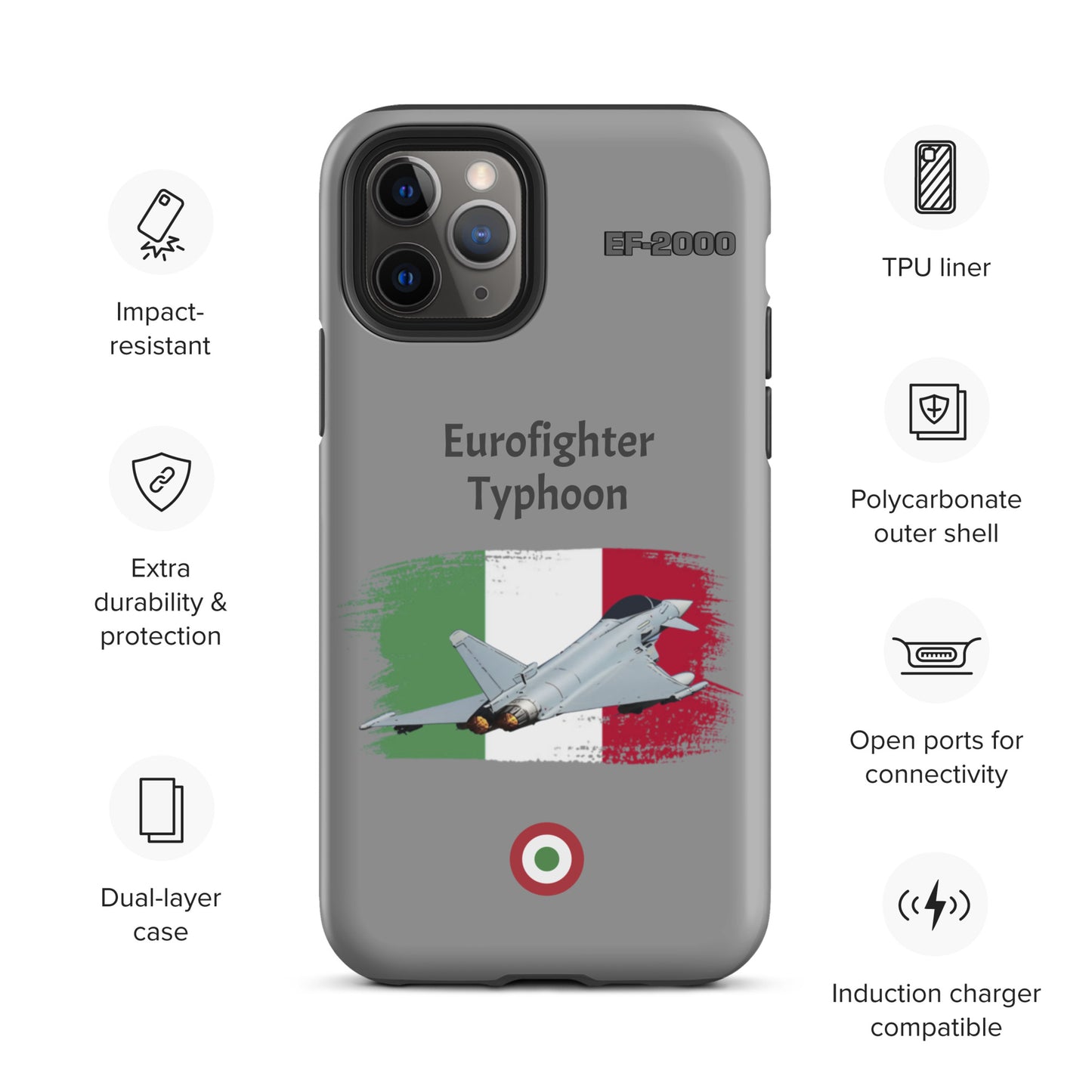 Italian Typhoon Patriot iPhone Case (Without Quotes)