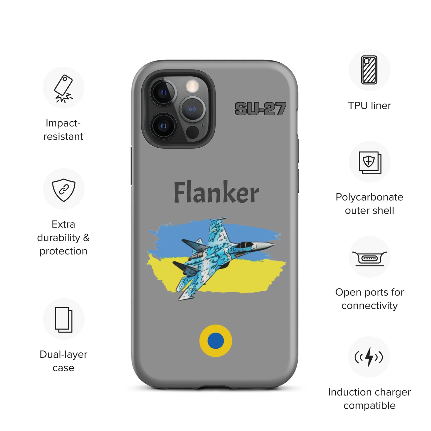 Ukrainian Flanker Patriot iPhone Case (Without Quotes)