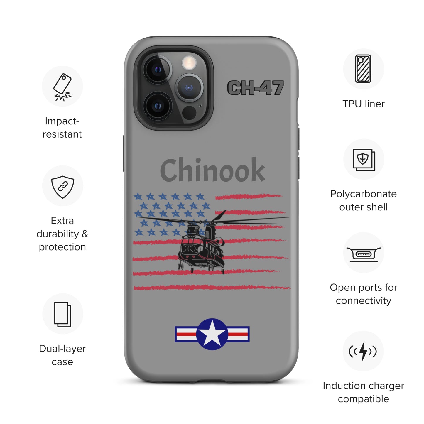 Chinook Patriot iPhone Case (Without Quotes)