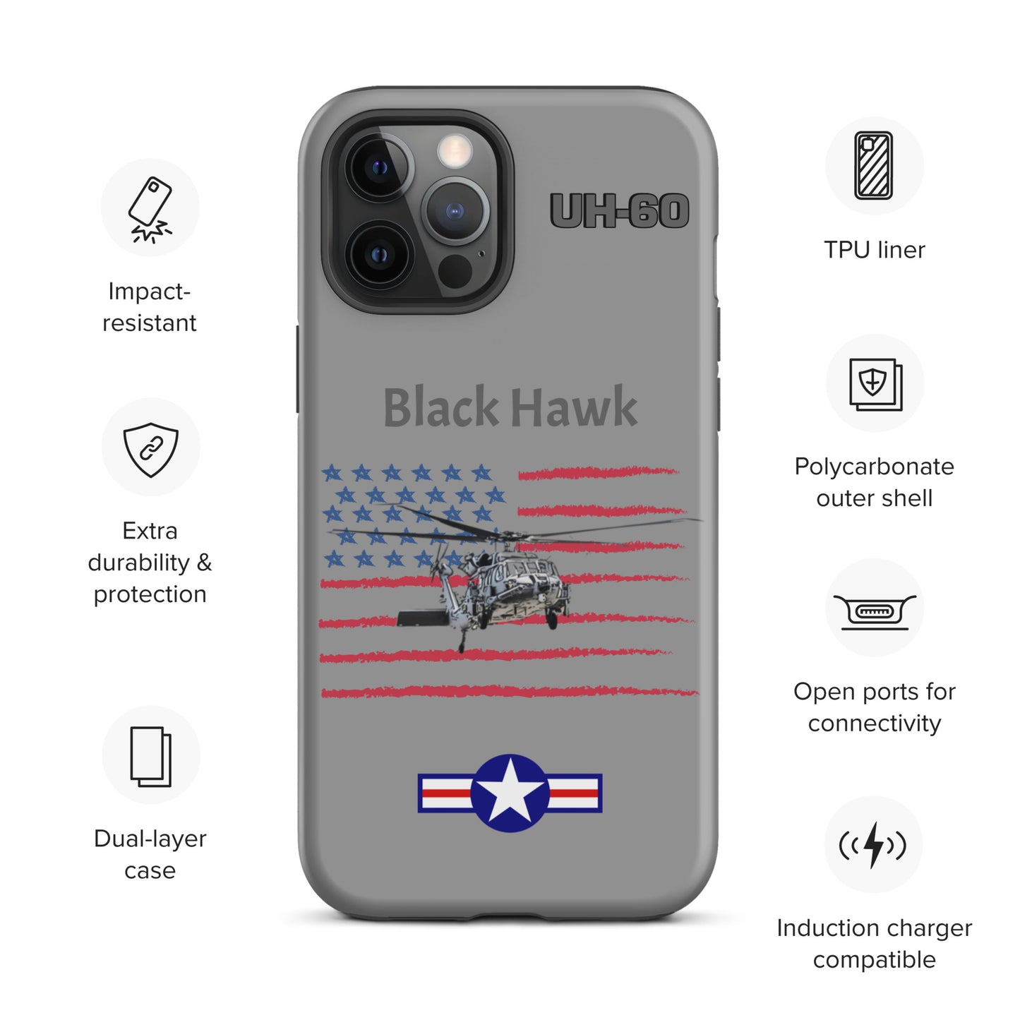 Black Hawk Patriot iPhone Case (Without Quotes)