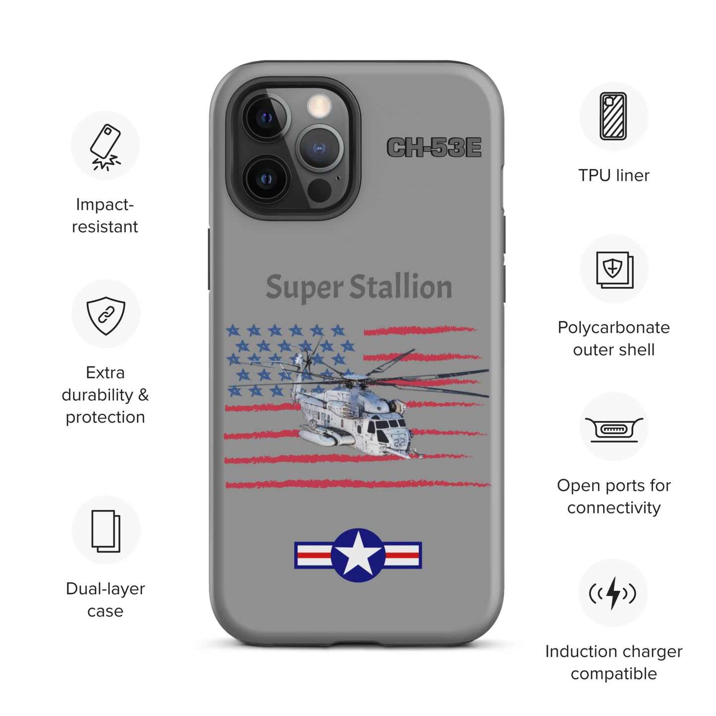 Super Stallion Patriot iPhone Case (Without Quotes)