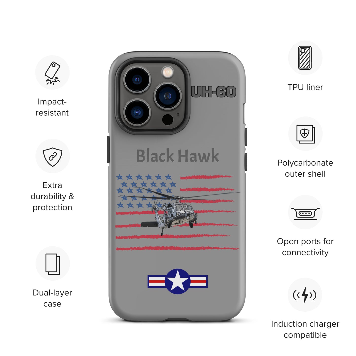 Black Hawk Patriot iPhone Case (Without Quotes)