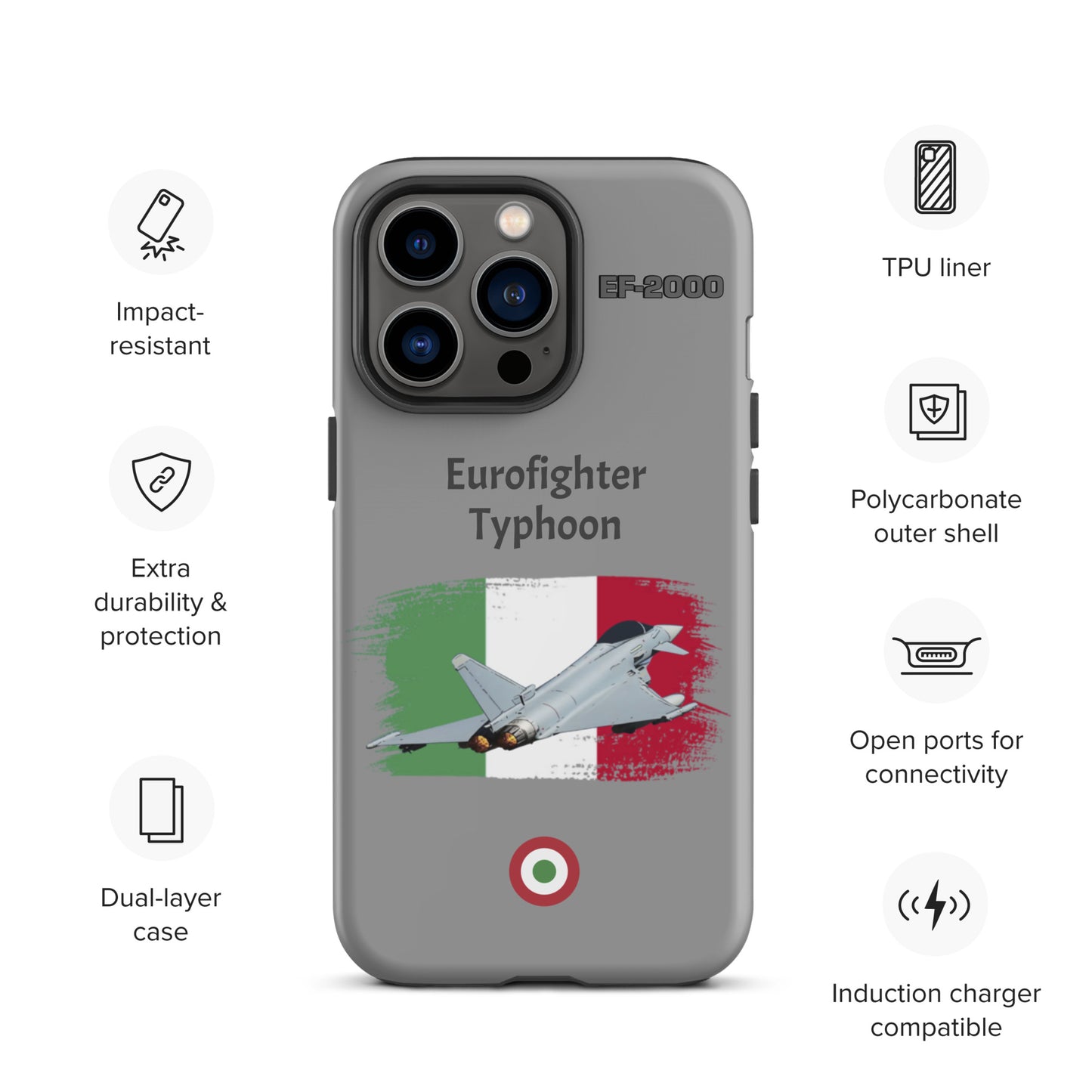 Italian Typhoon Patriot iPhone Case (Without Quotes)