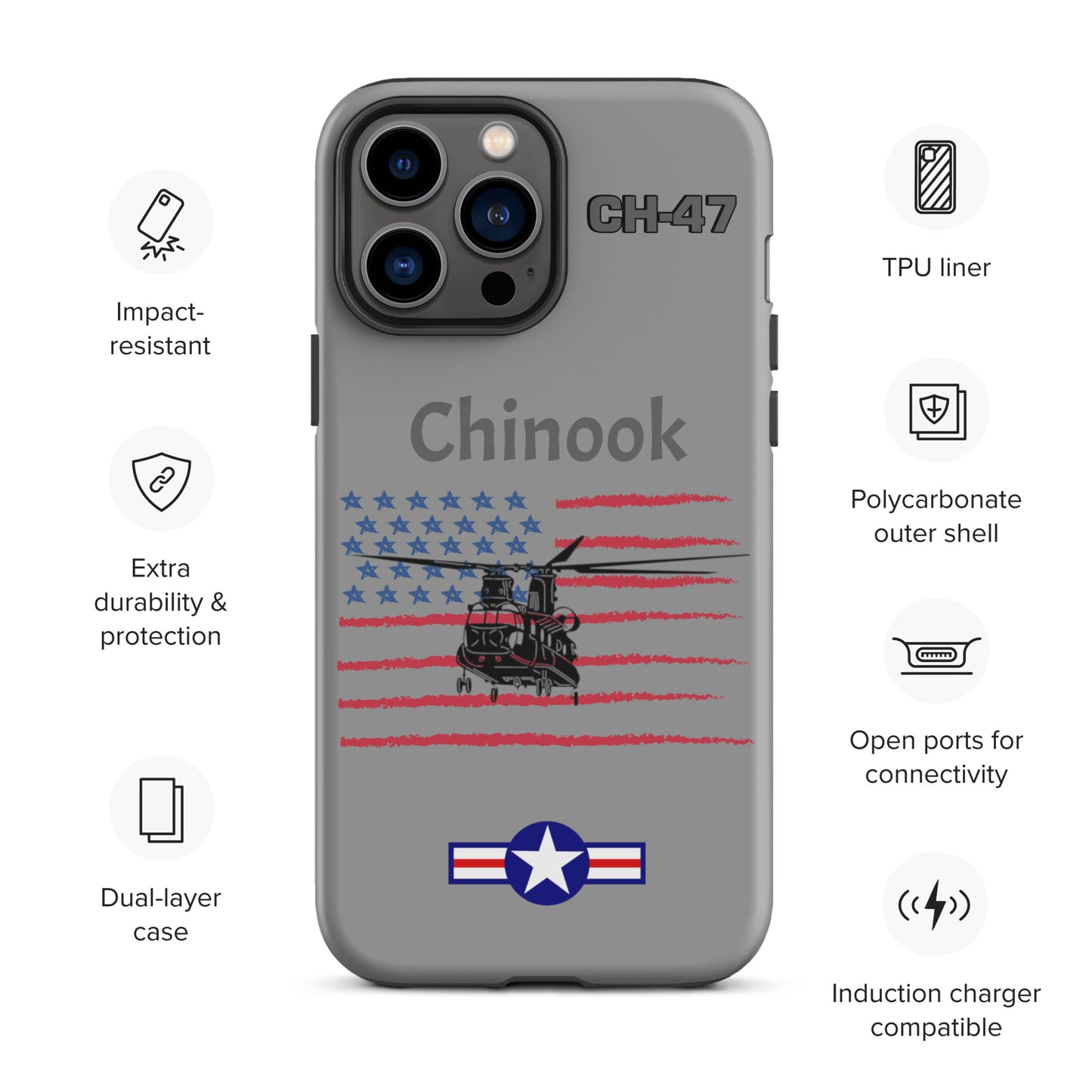 Chinook Patriot iPhone Case (Without Quotes)
