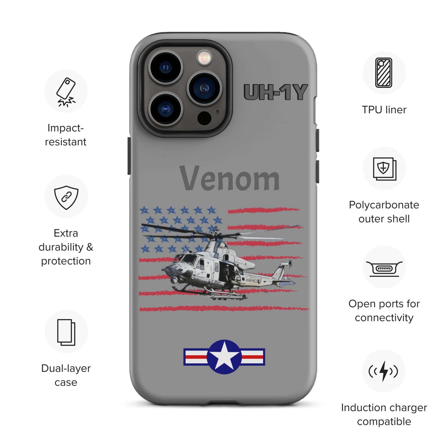 Super Huey Patriot iPhone Case (Without Quotes)