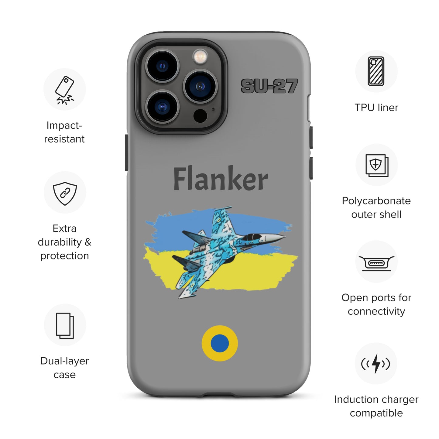 Ukrainian Flanker Patriot iPhone Case (Without Quotes)