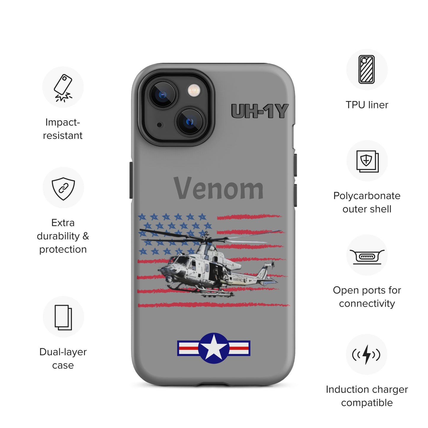 Super Huey Patriot iPhone Case (Without Quotes)