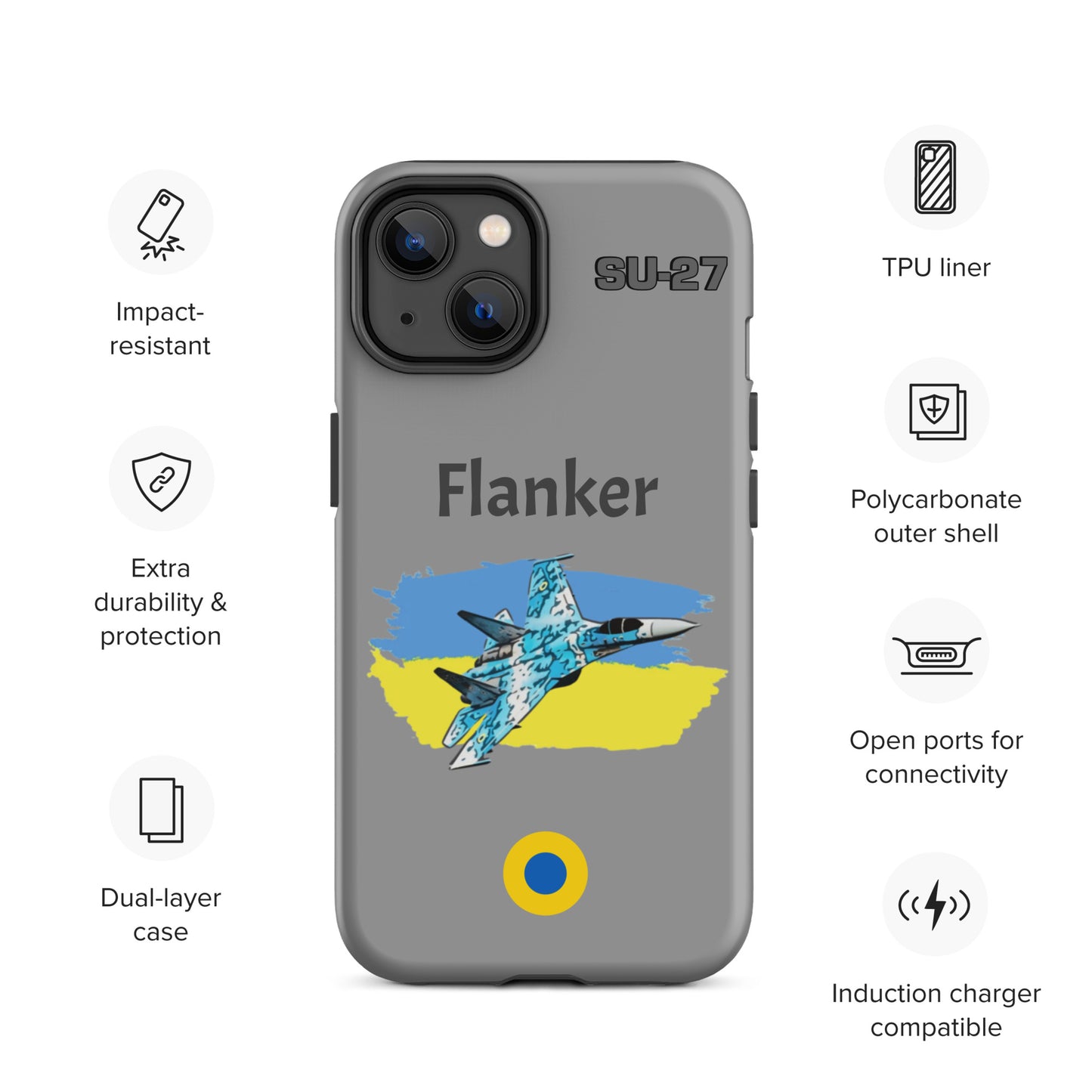 Ukrainian Flanker Patriot iPhone Case (Without Quotes)