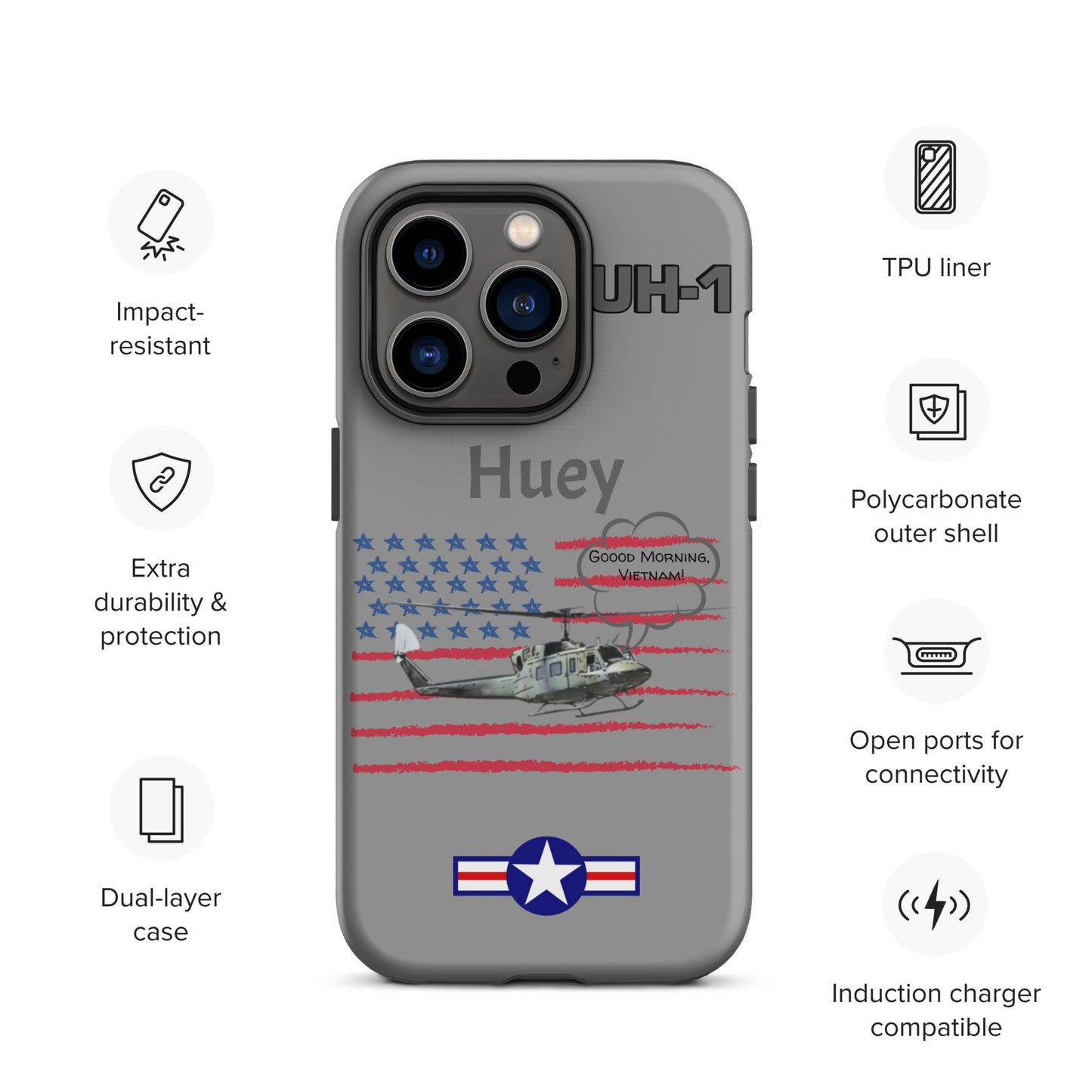 Huey Patriot iPhone Case (Without Quotes)