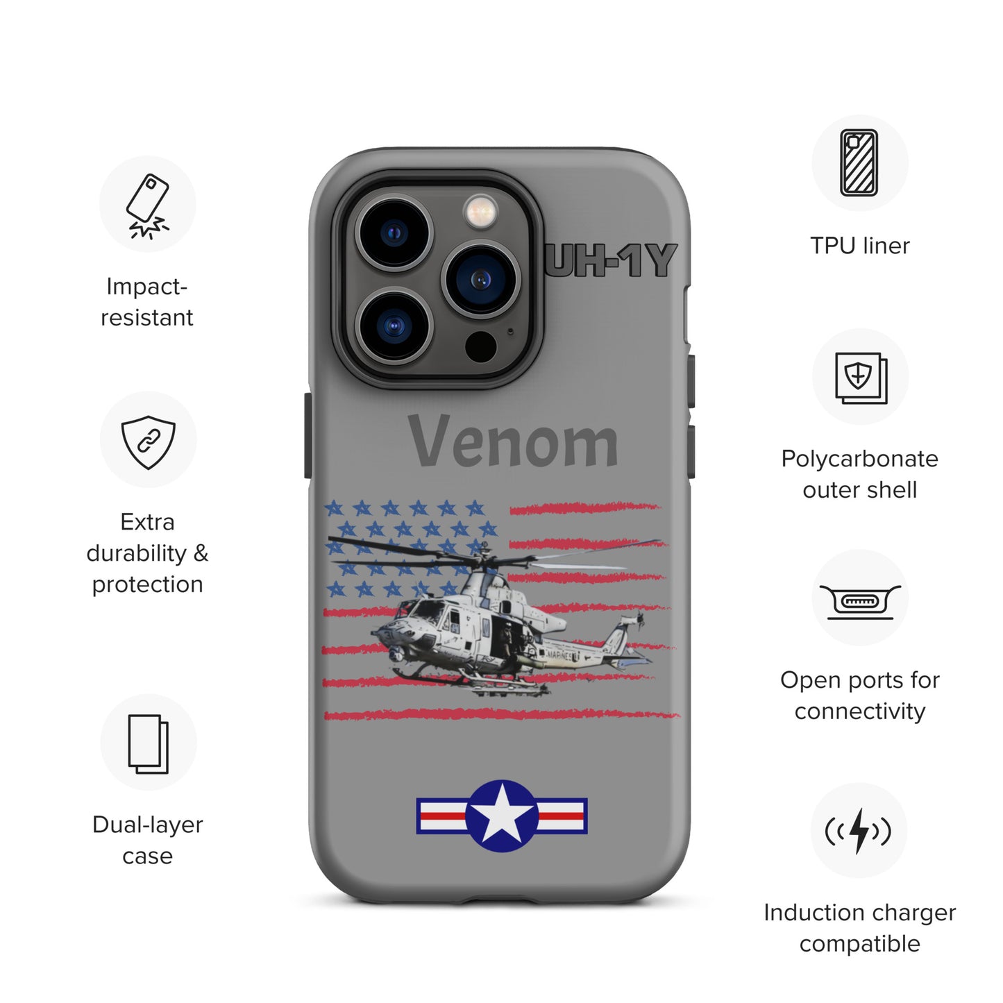 Super Huey Patriot iPhone Case (Without Quotes)