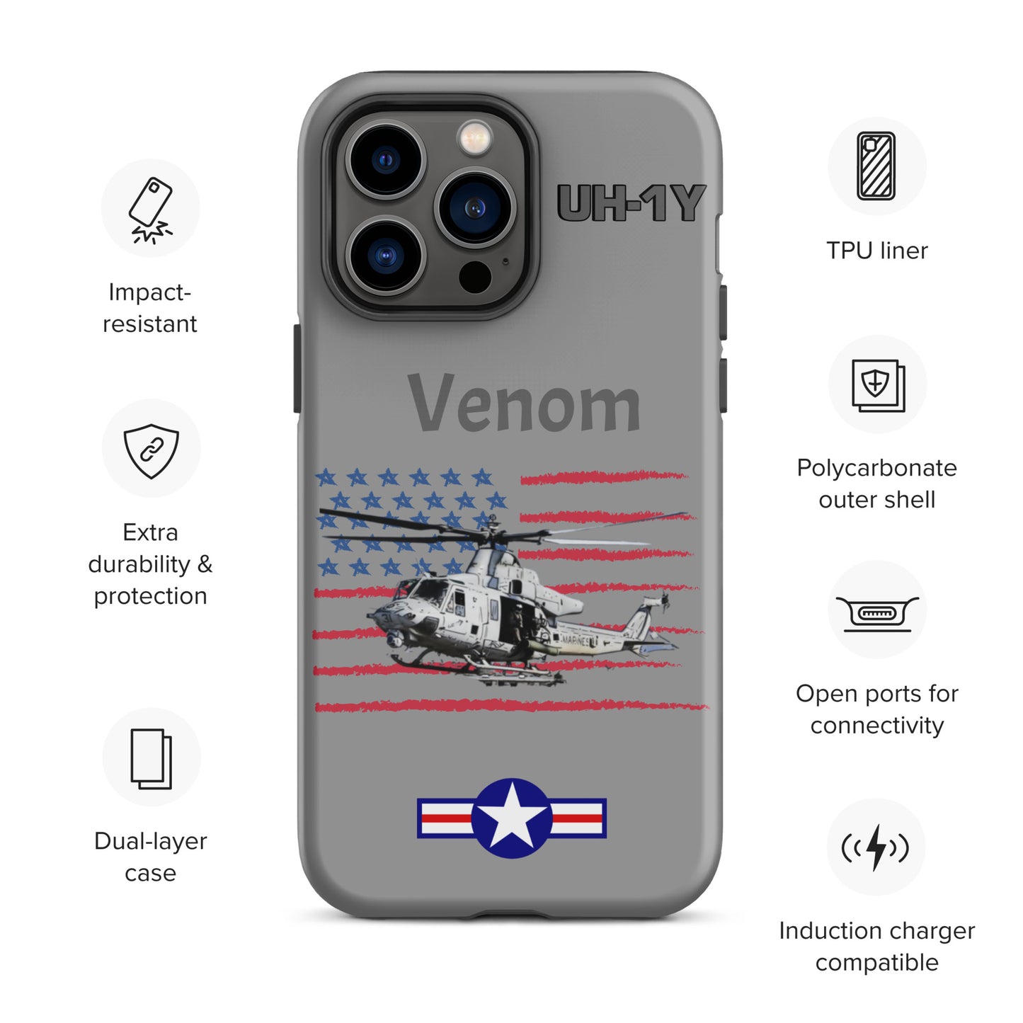 Super Huey Patriot iPhone Case (Without Quotes)