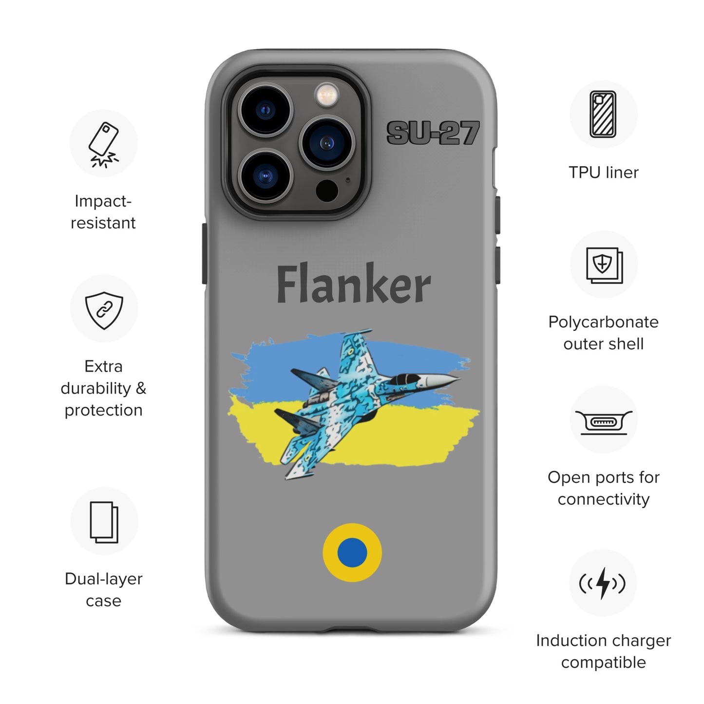 Ukrainian Flanker Patriot iPhone Case (Without Quotes)