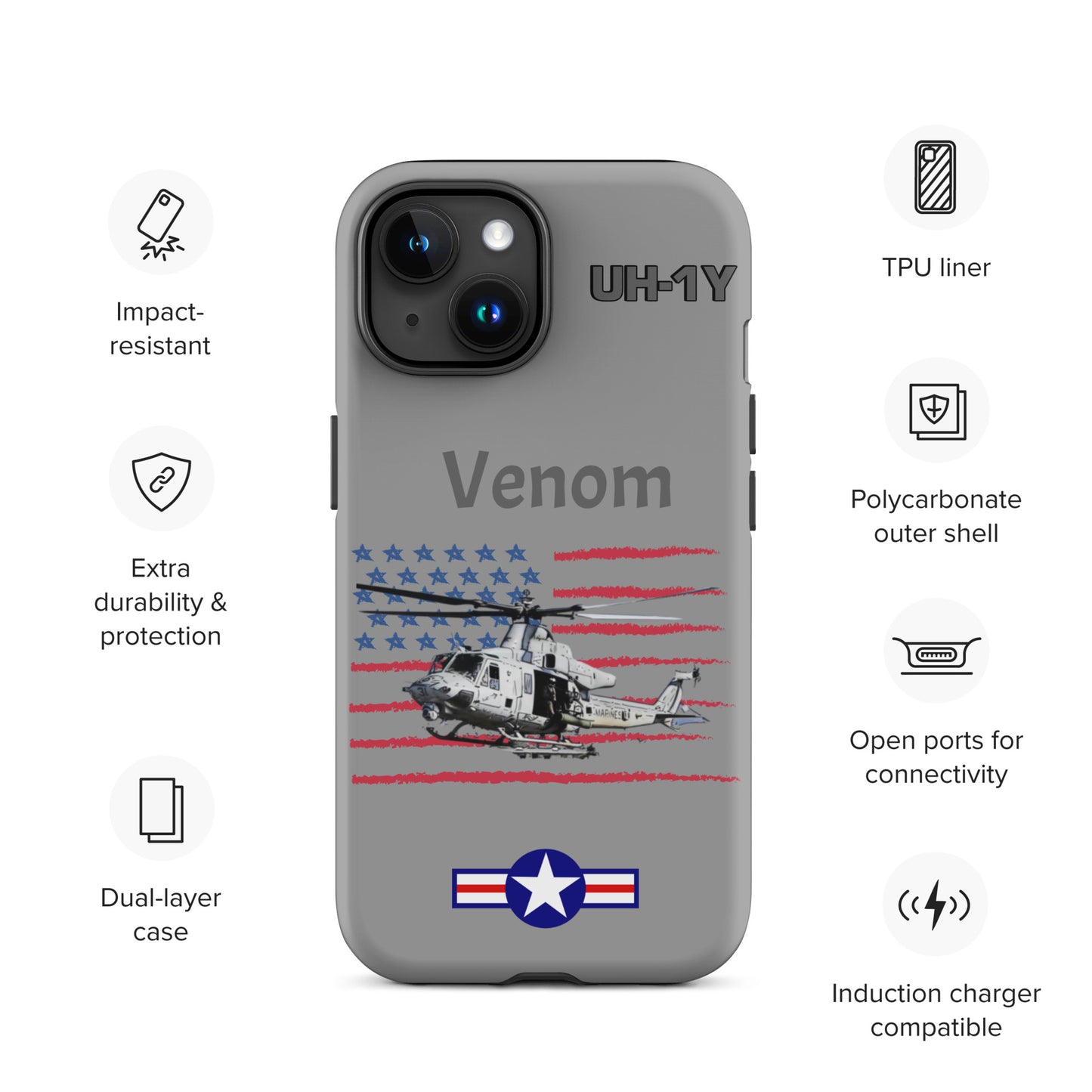 Super Huey Patriot iPhone Case (Without Quotes)