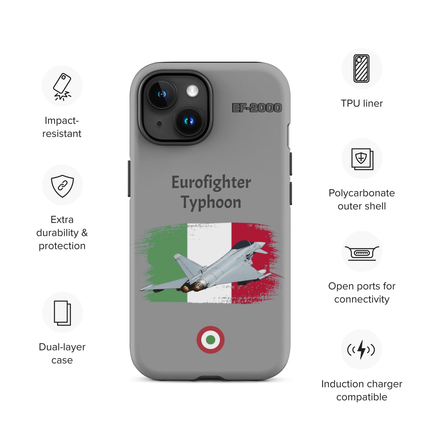 Italian Typhoon Patriot iPhone Case (Without Quotes)