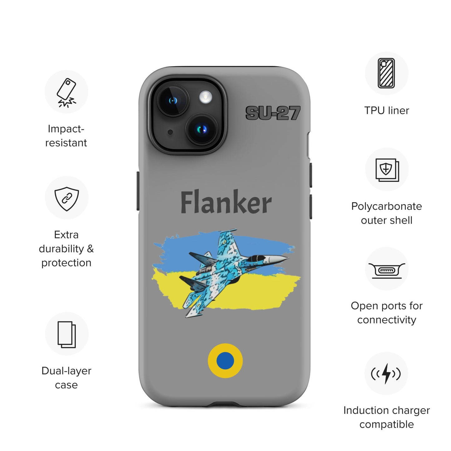 Ukrainian Flanker Patriot iPhone Case (Without Quotes)